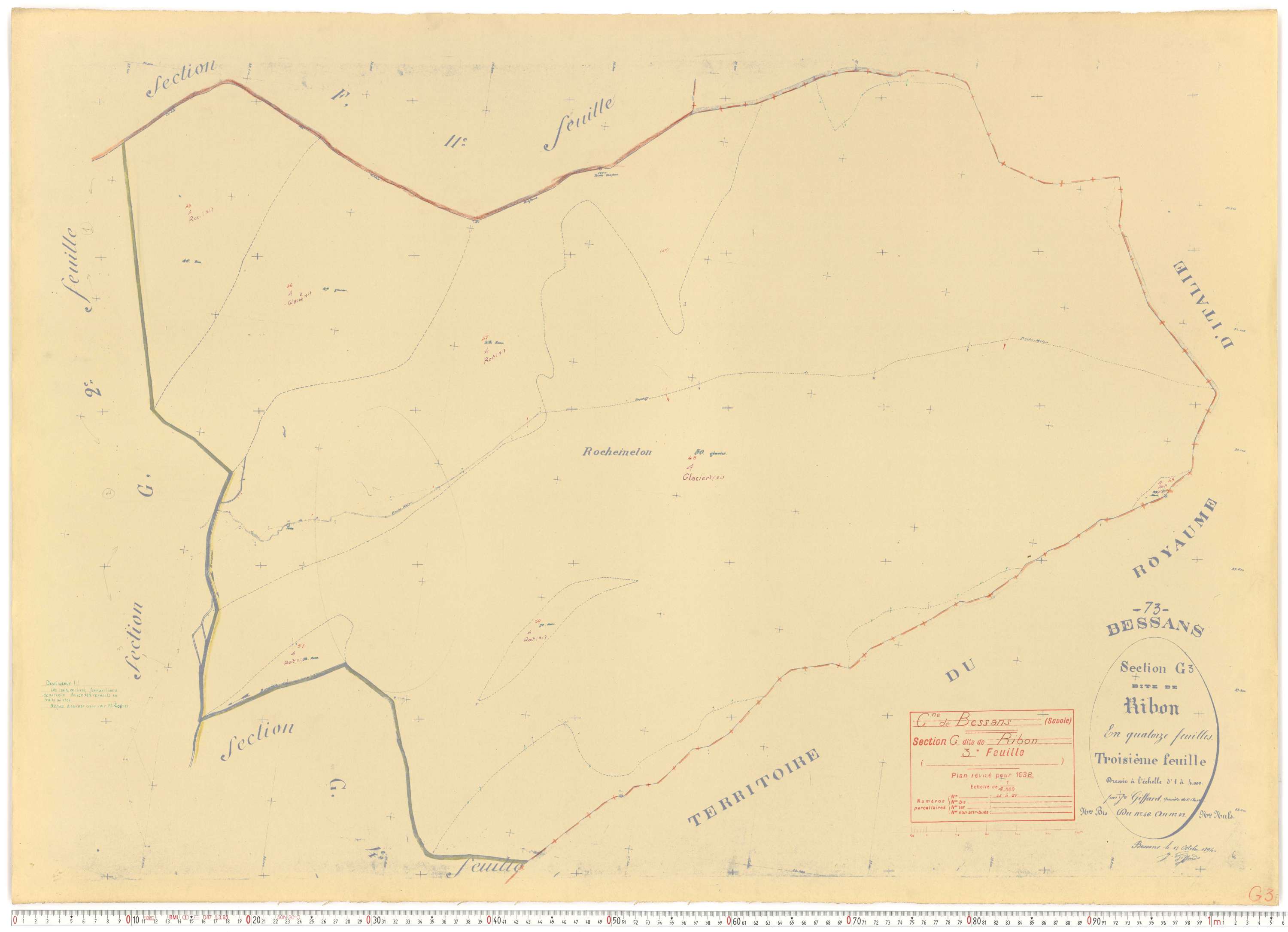 Bessans - Plans cadastraux du cadastre rénové.