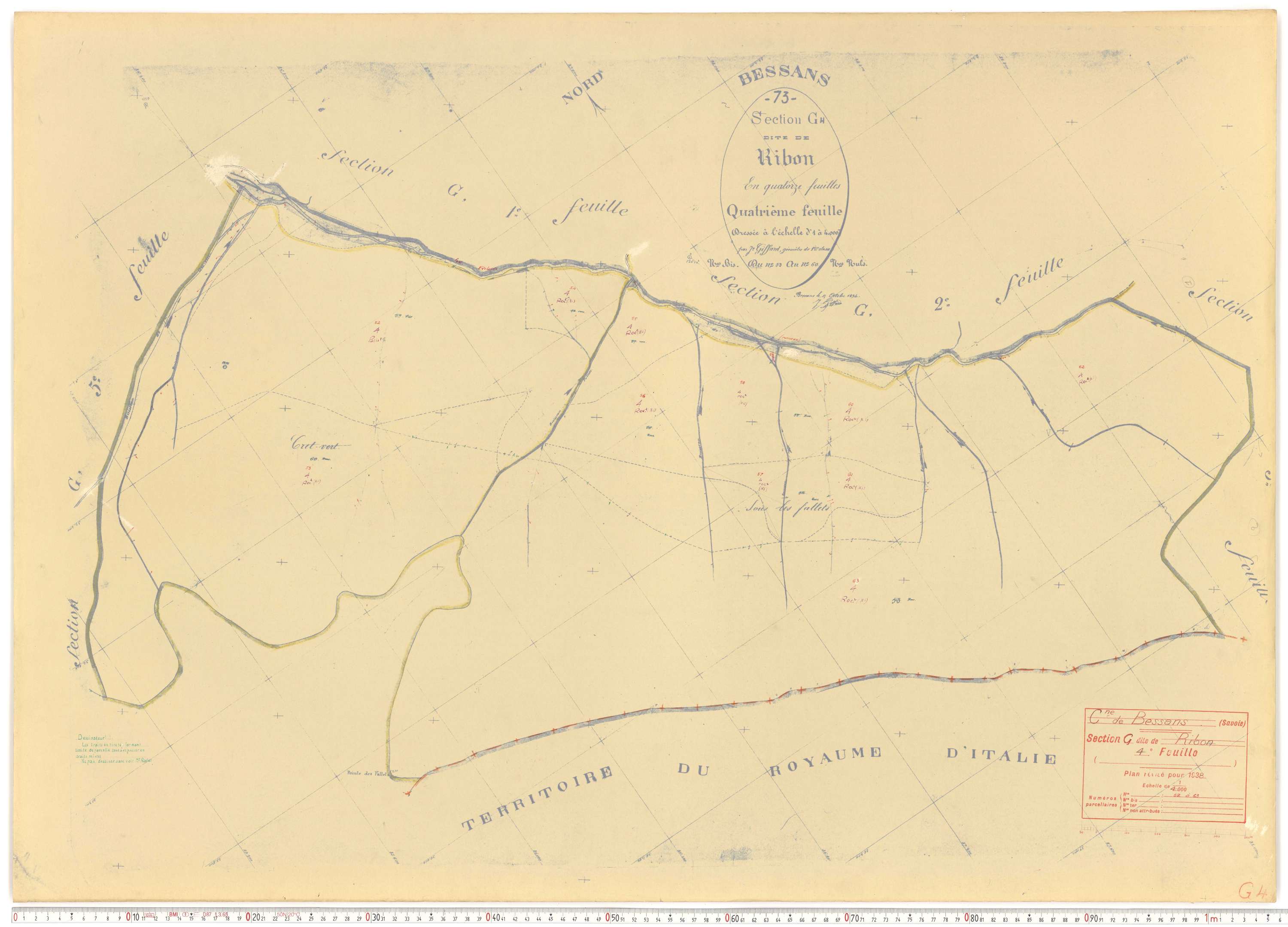 Bessans - Plans cadastraux du cadastre rénové.