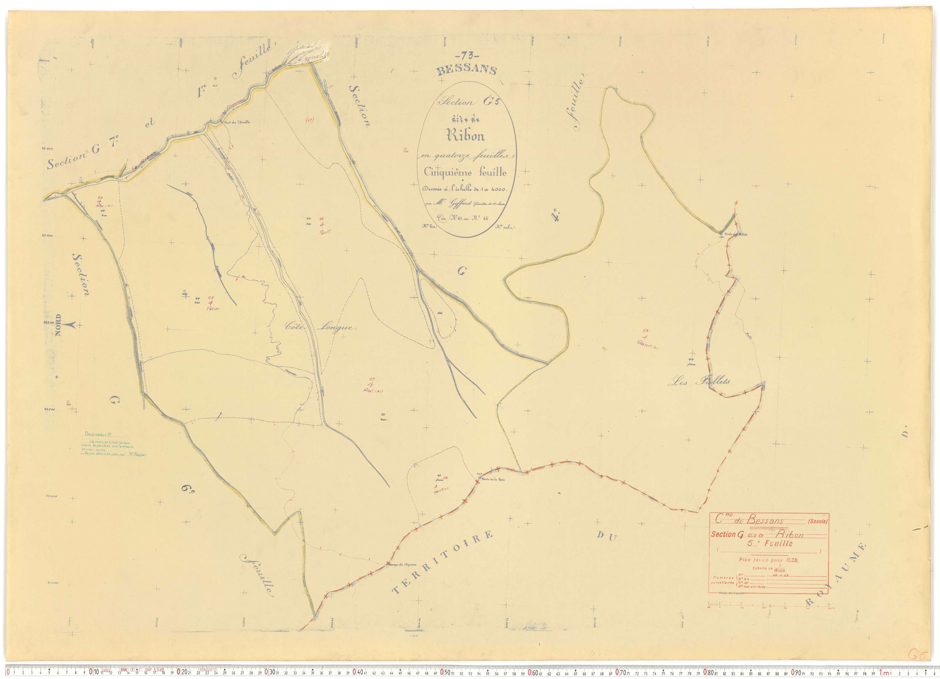 Bessans - Plans cadastraux du cadastre rénové.