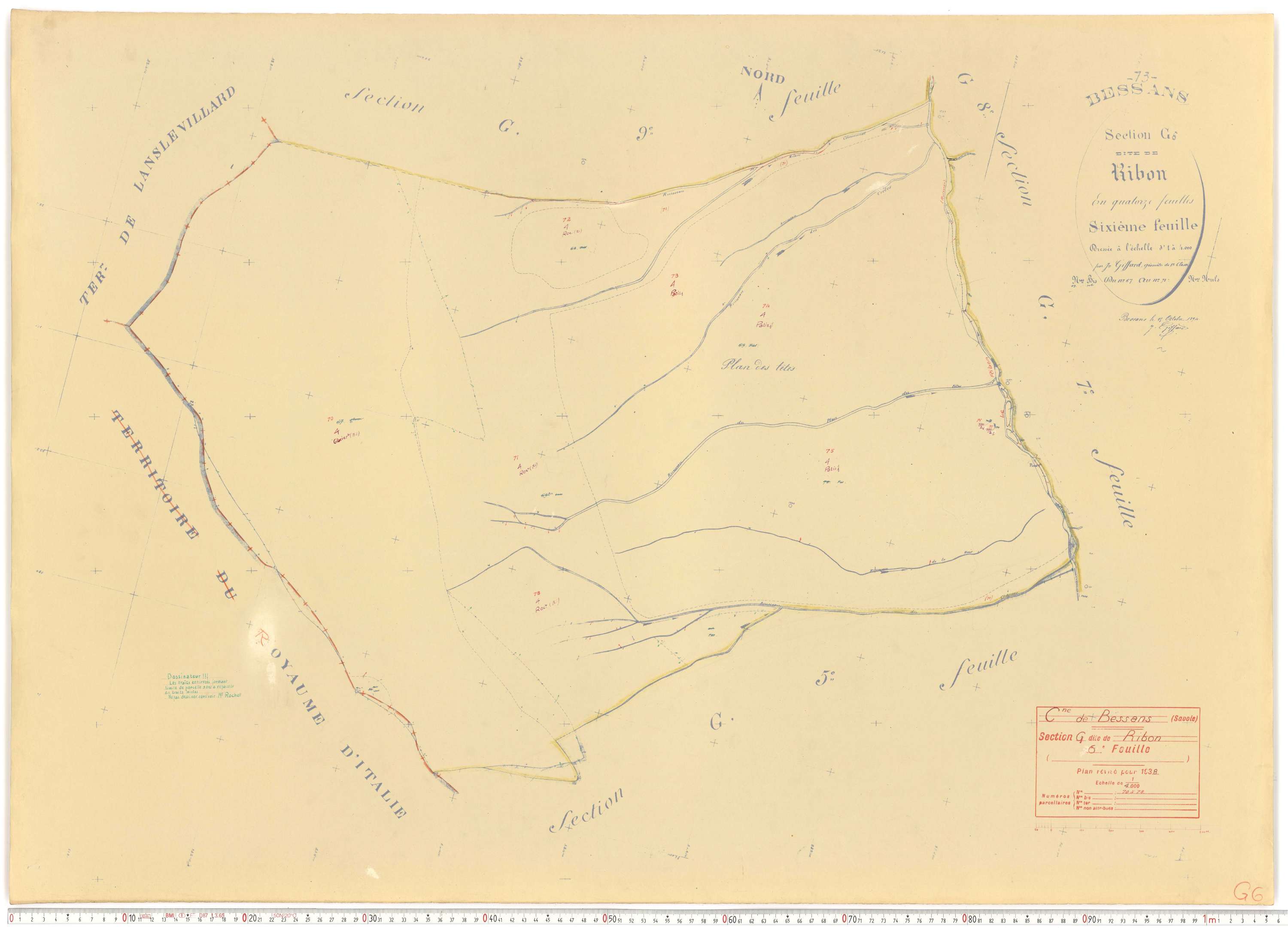 Bessans - Plans cadastraux du cadastre rénové.