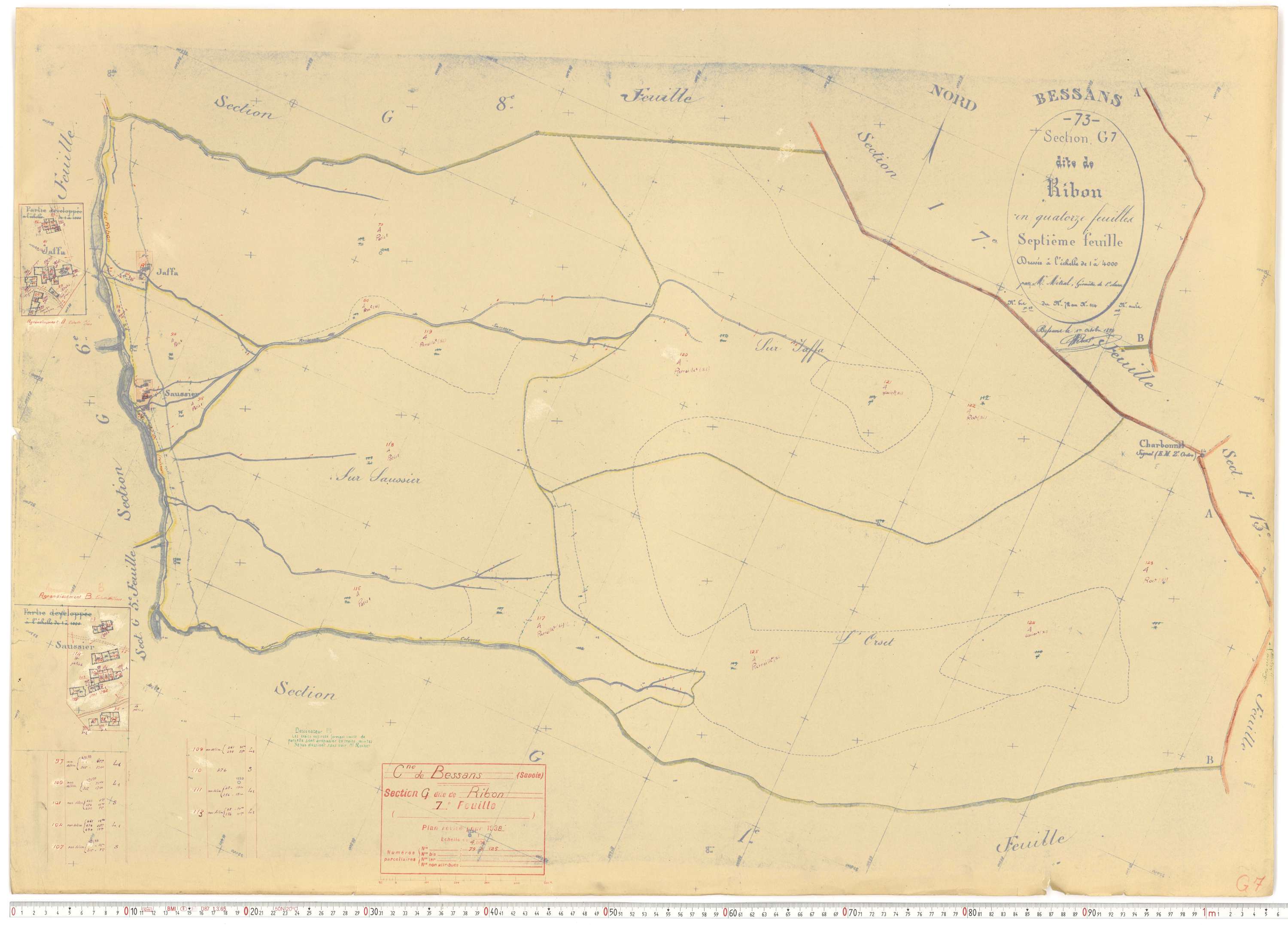 Bessans - Plans cadastraux du cadastre rénové.