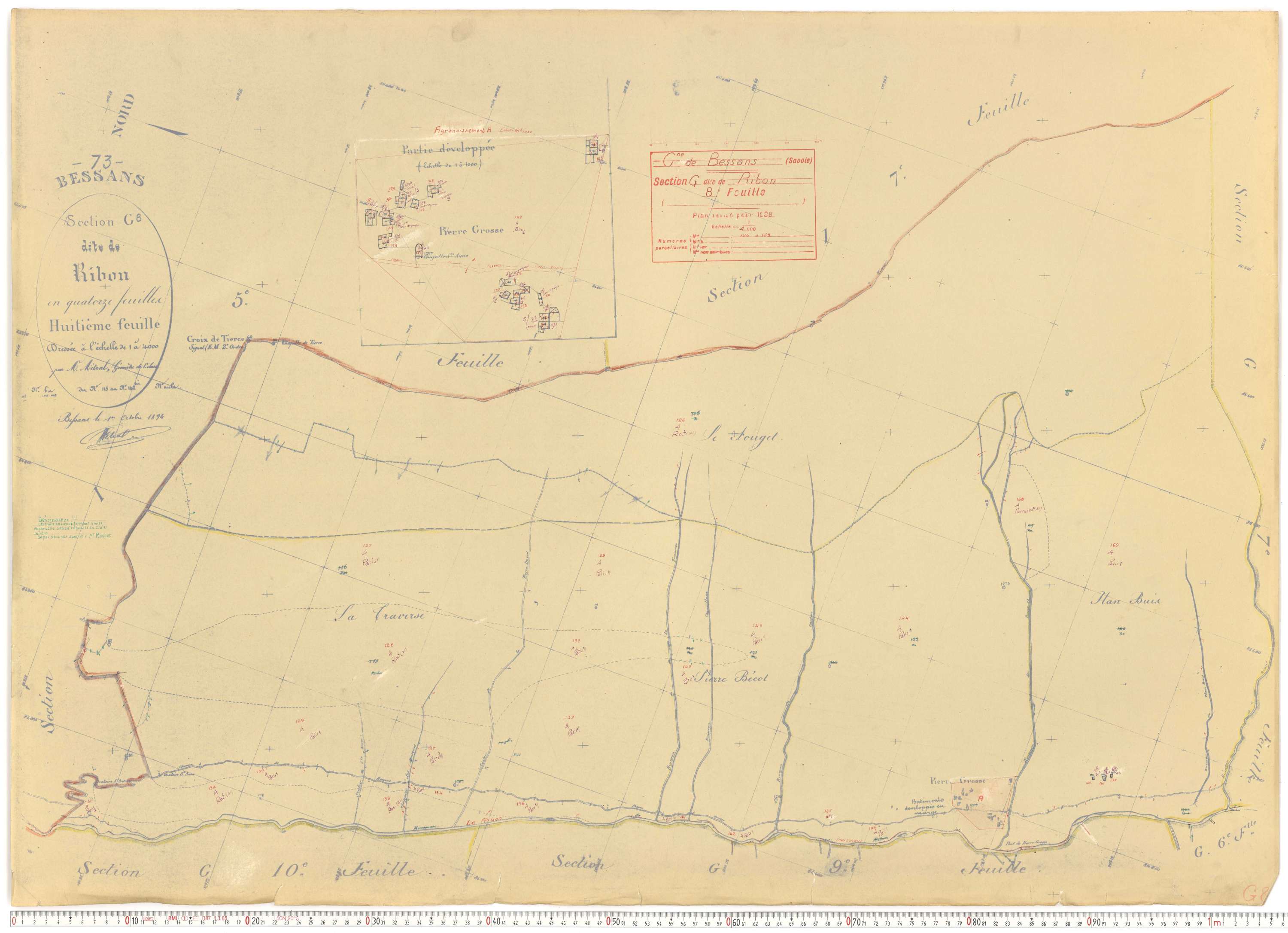 Bessans - Plans cadastraux du cadastre rénové.