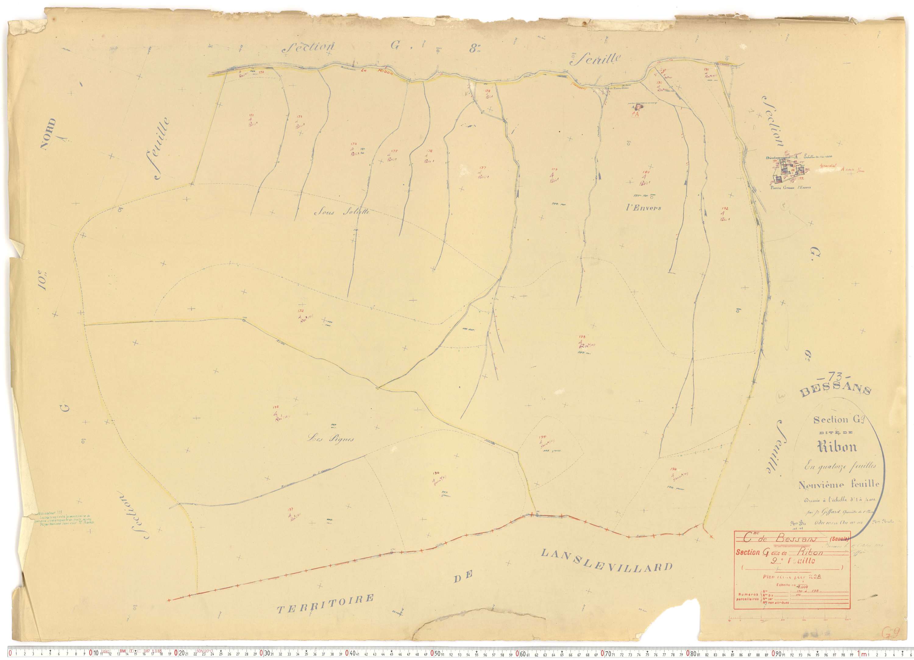 Bessans - Plans cadastraux du cadastre rénové.