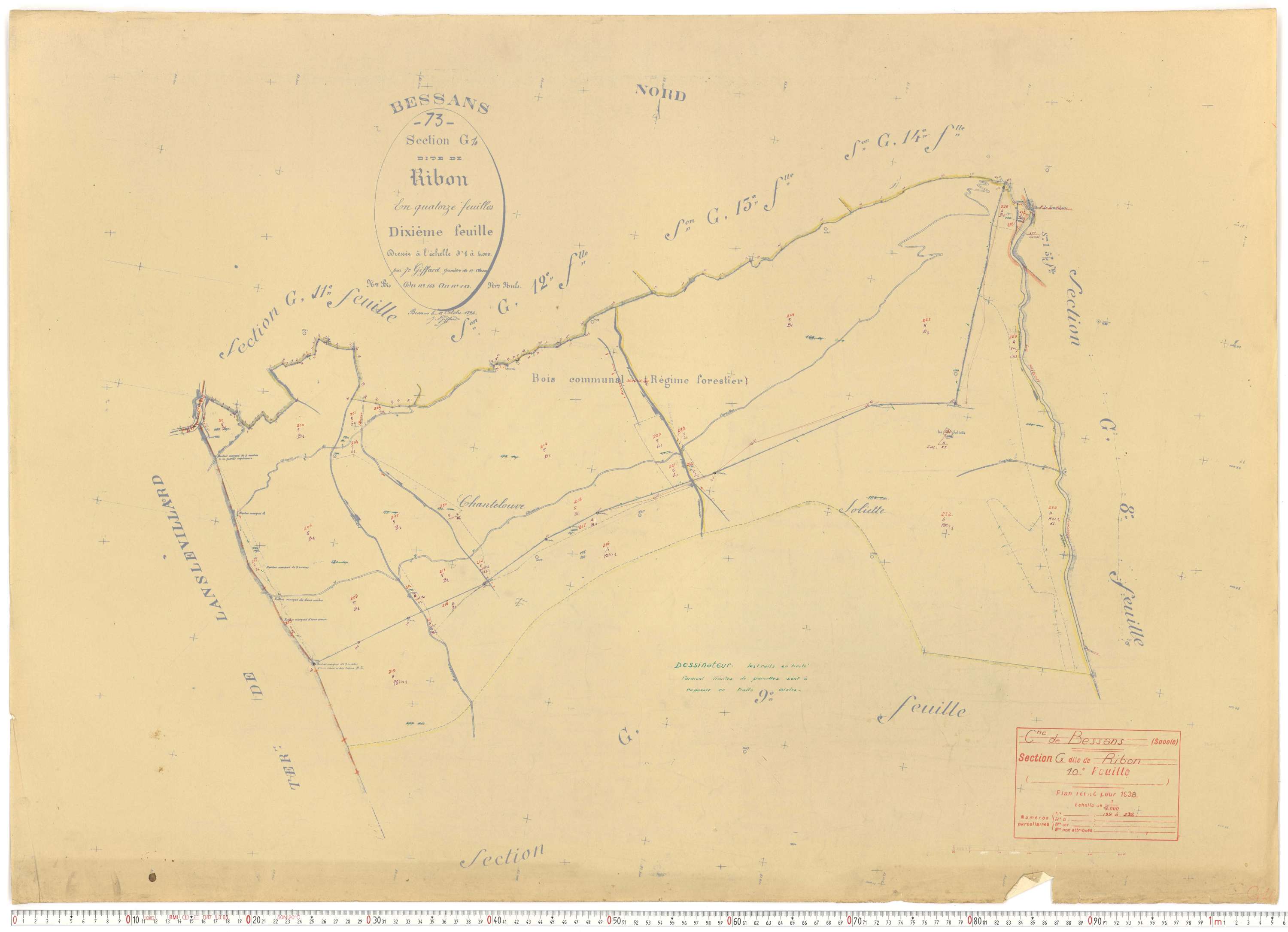 Bessans - Plans cadastraux du cadastre rénové.