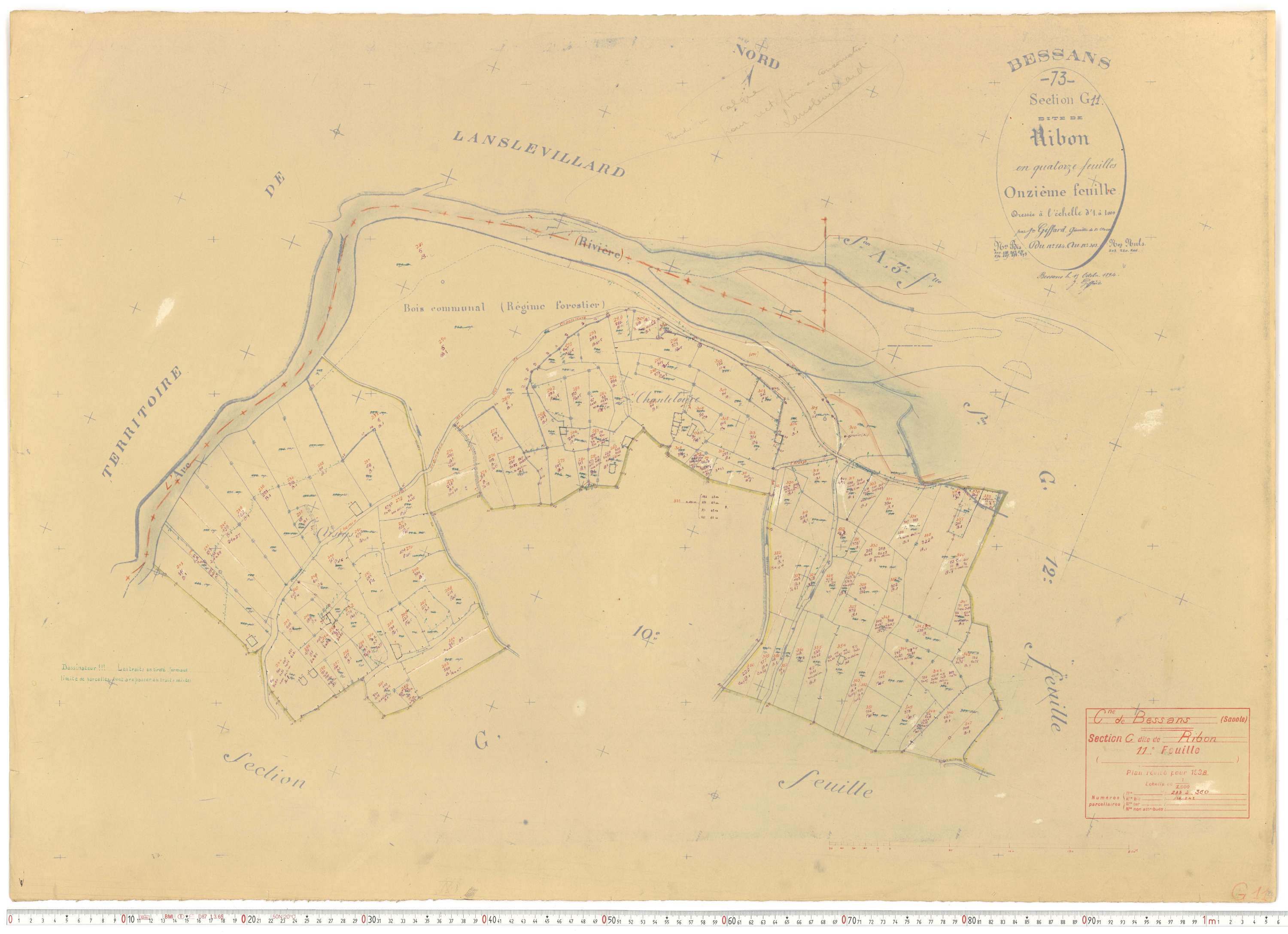 Bessans - Plans cadastraux du cadastre rénové.