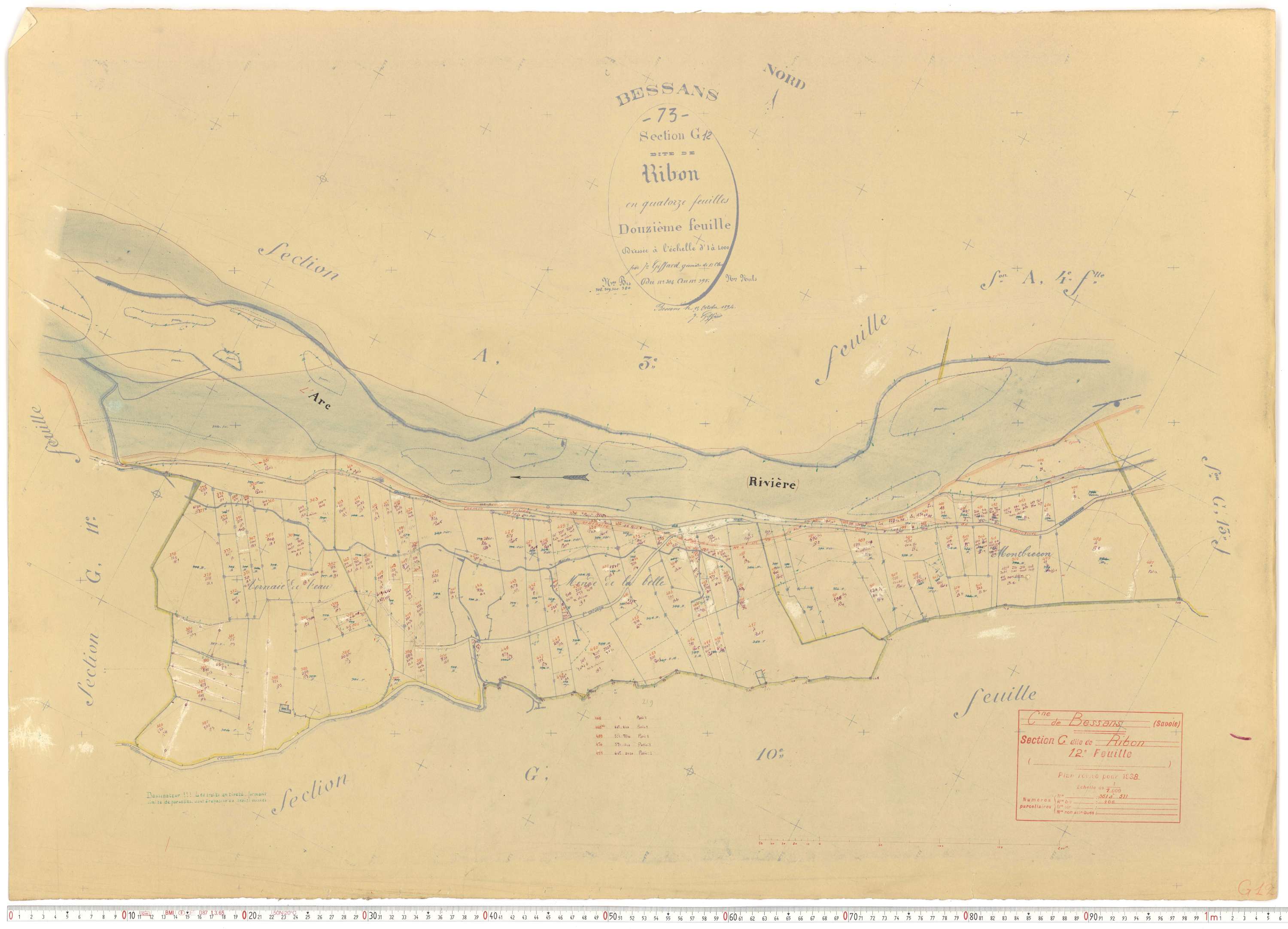 Bessans - Plans cadastraux du cadastre rénové.