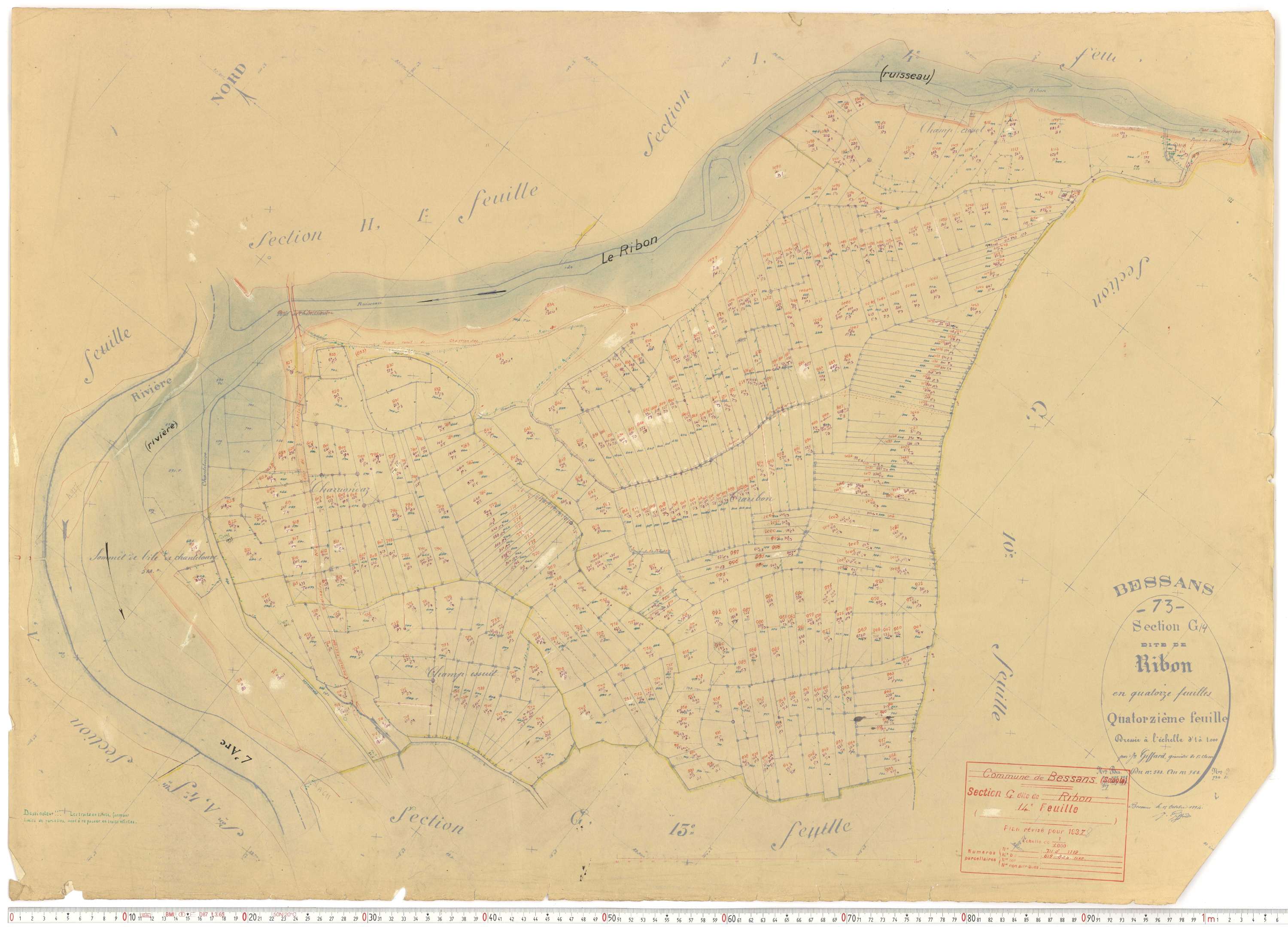Bessans - Plans cadastraux du cadastre rénové.