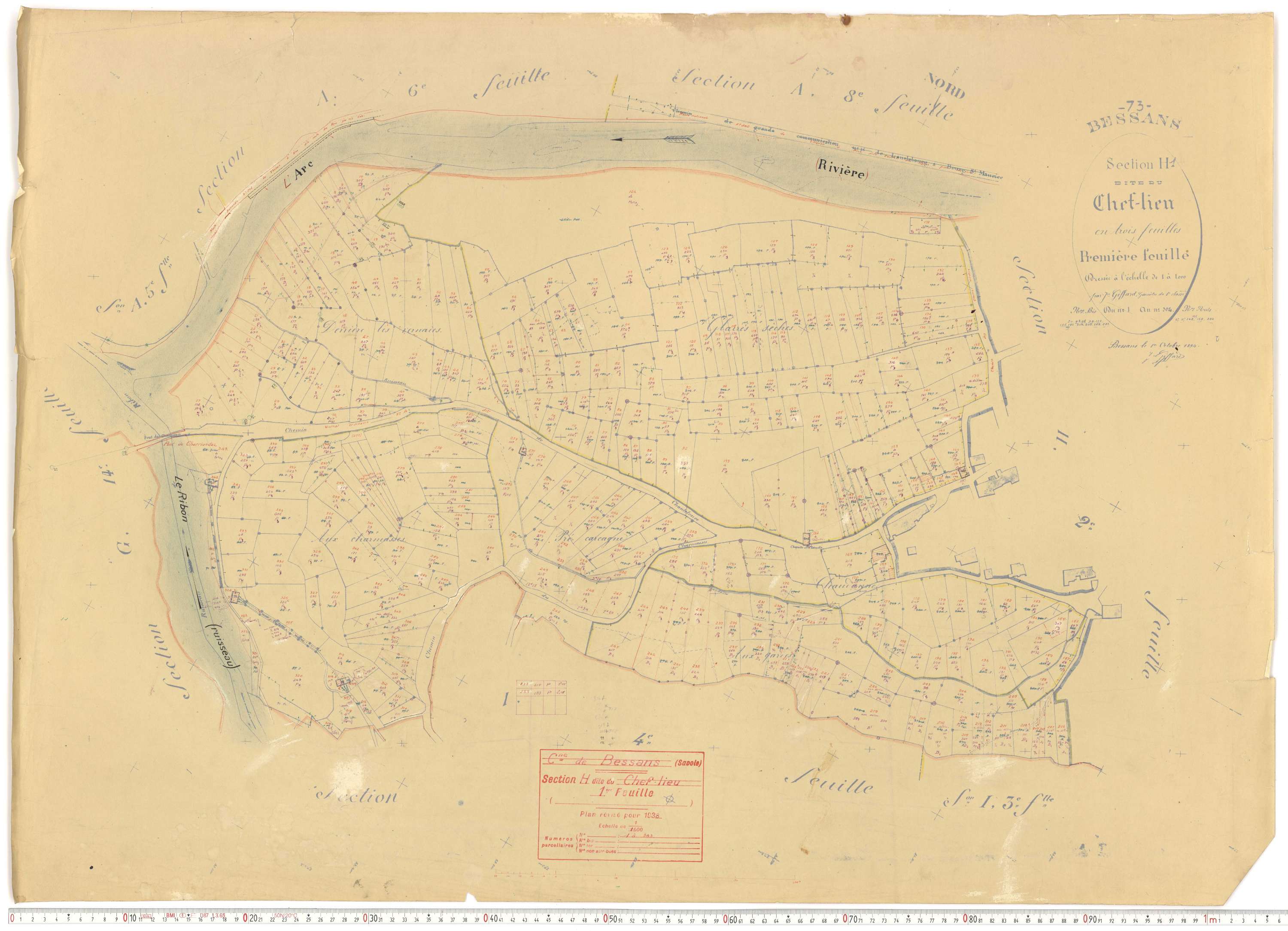 Bessans - Plans cadastraux du cadastre rénové.