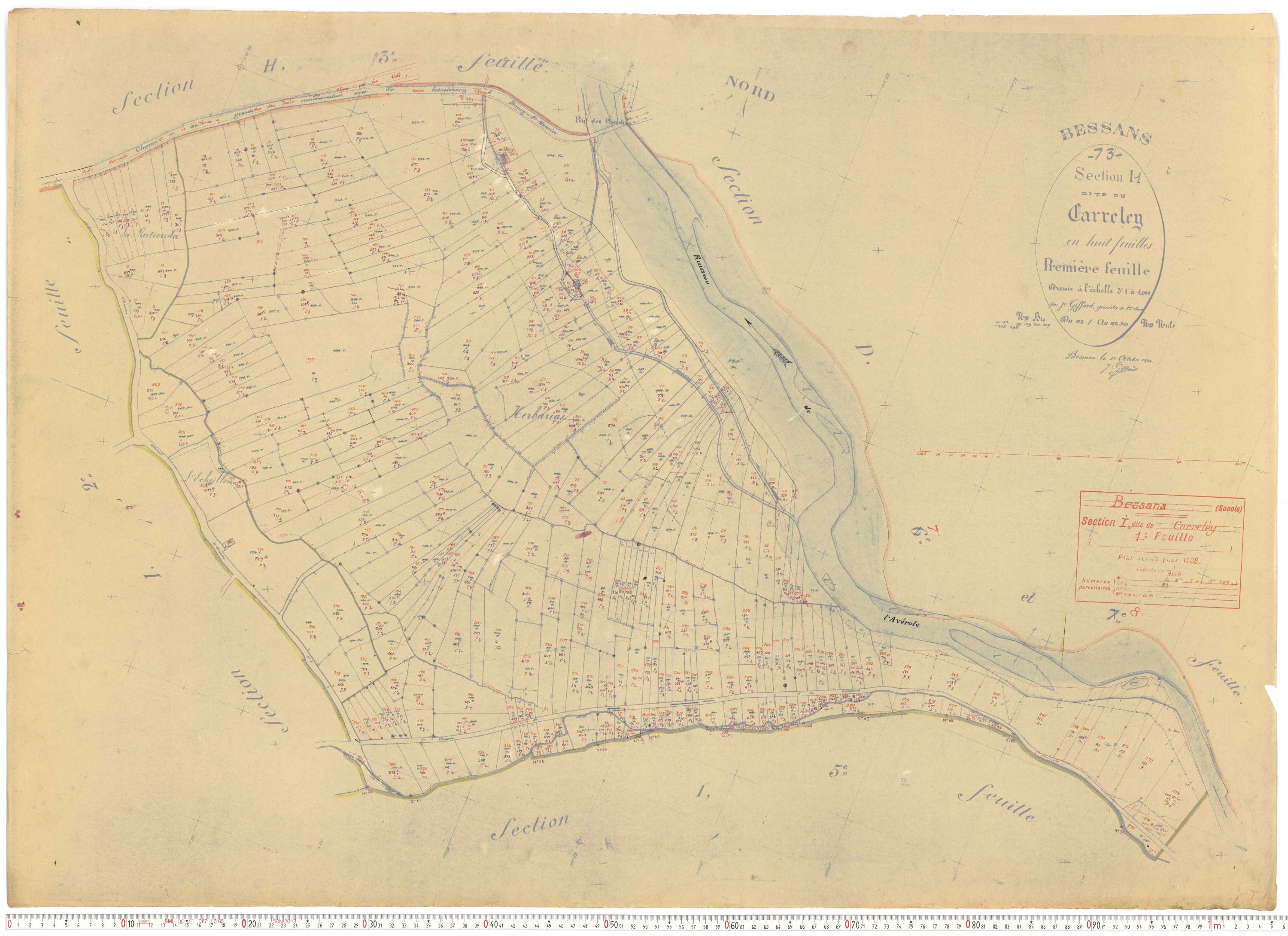Bessans - Plans cadastraux du cadastre rénové.