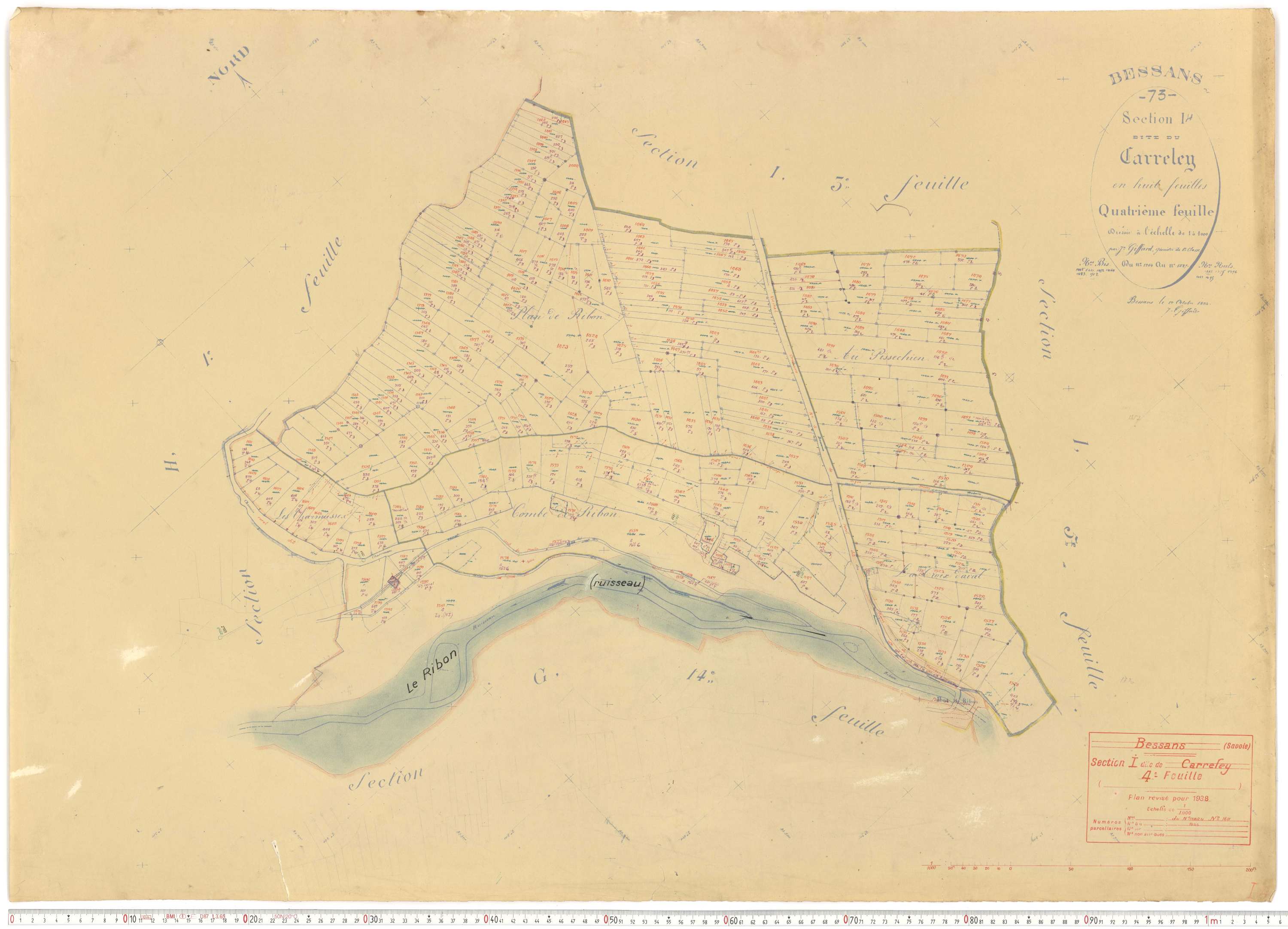Bessans - Plans cadastraux du cadastre rénové.