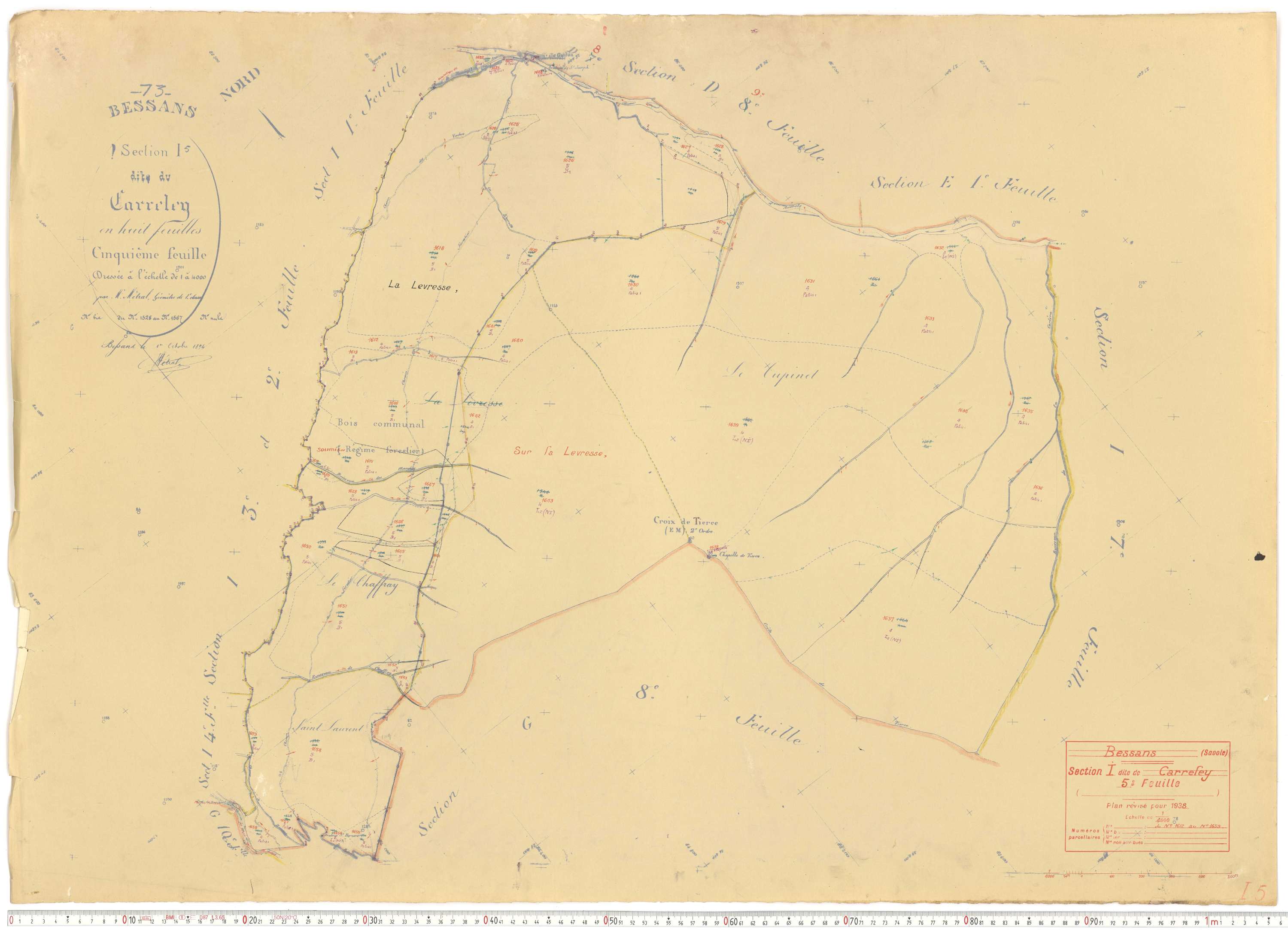 Bessans - Plans cadastraux du cadastre rénové.