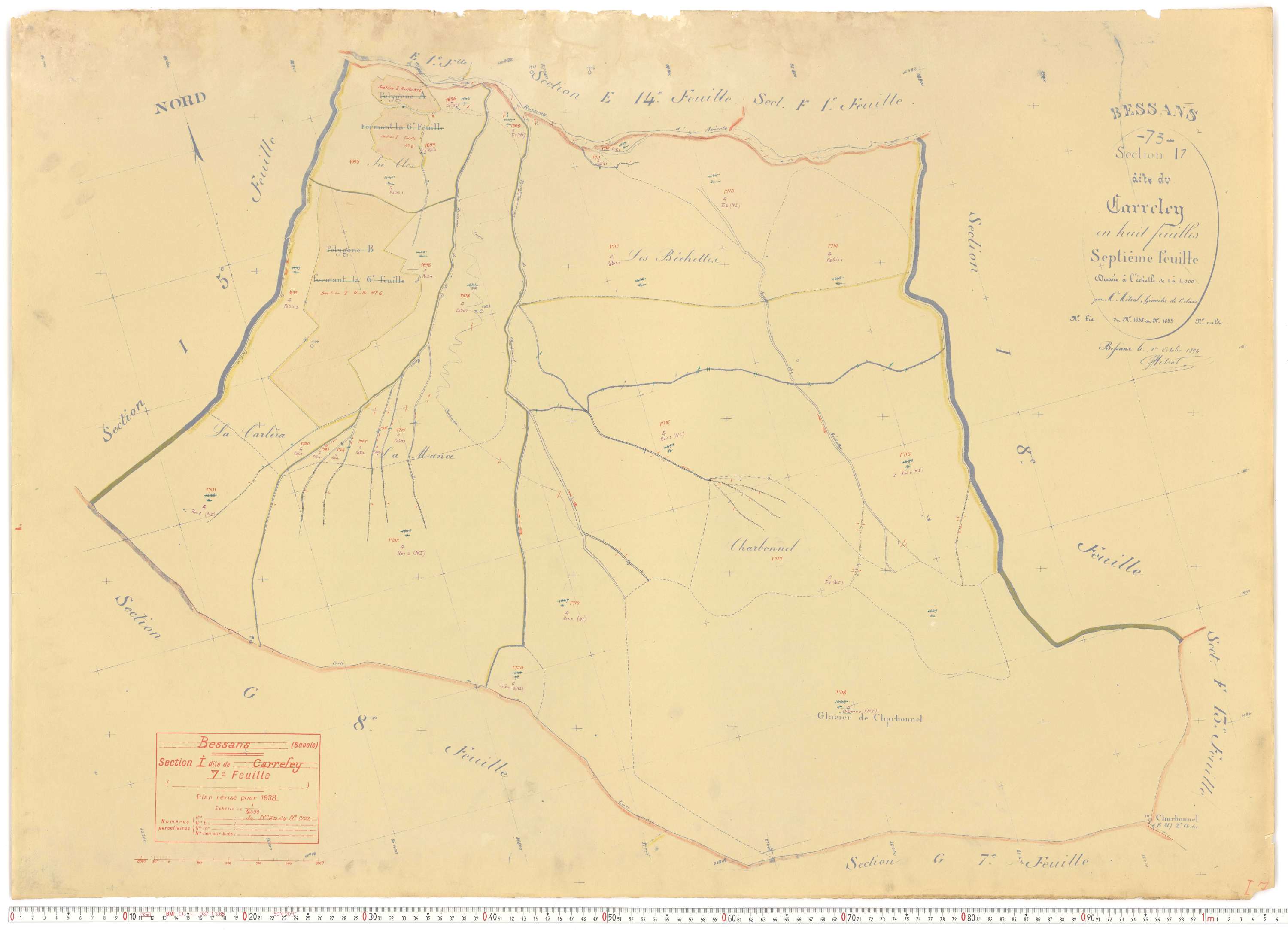 Bessans - Plans cadastraux du cadastre rénové.