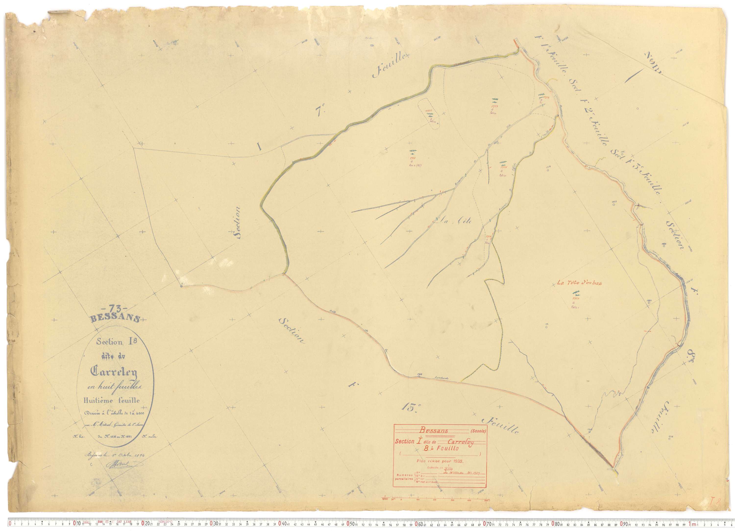 Bessans - Plans cadastraux du cadastre rénové.