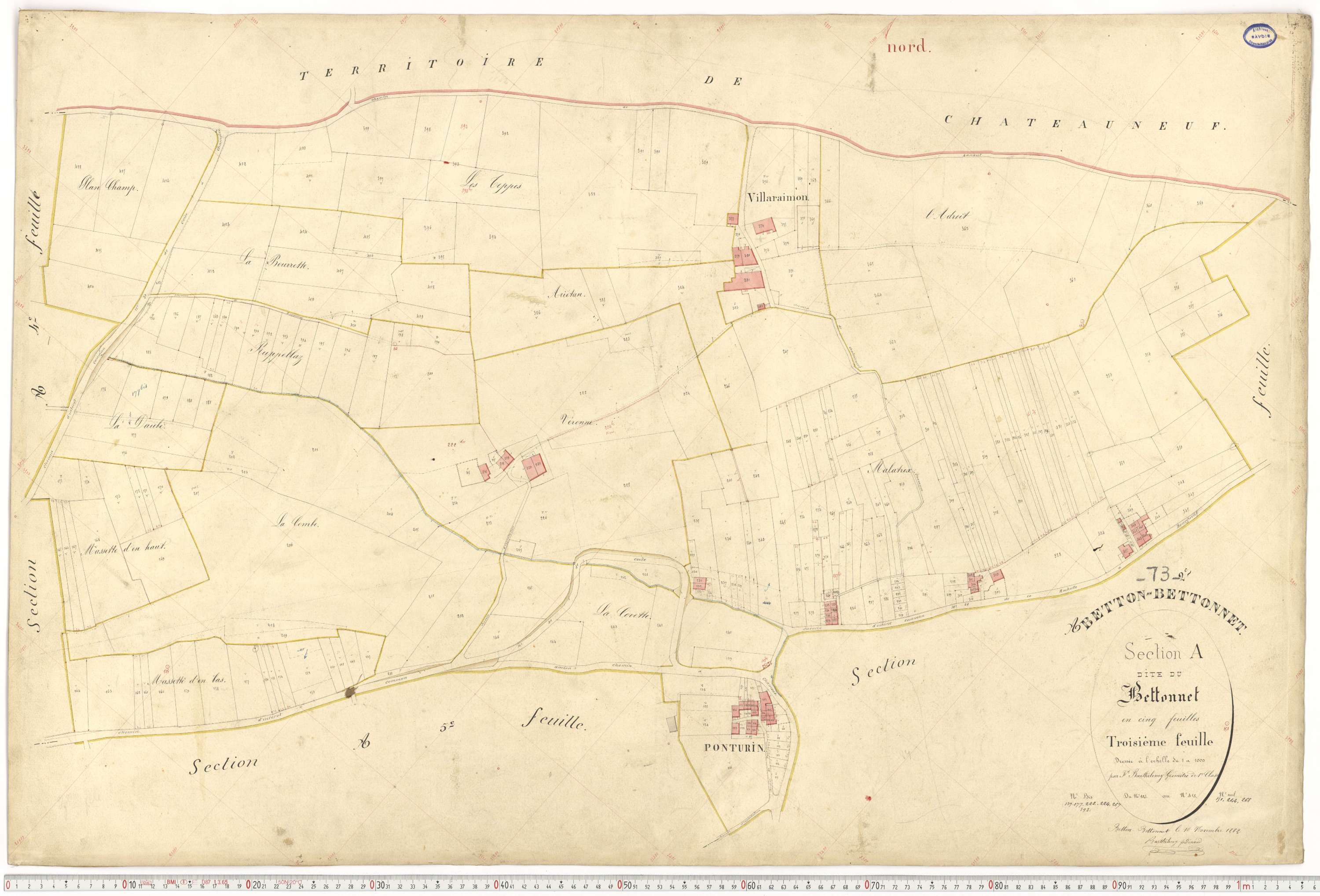 Betton-Bettonet - Plans cadastraux du premier cadastre français.
