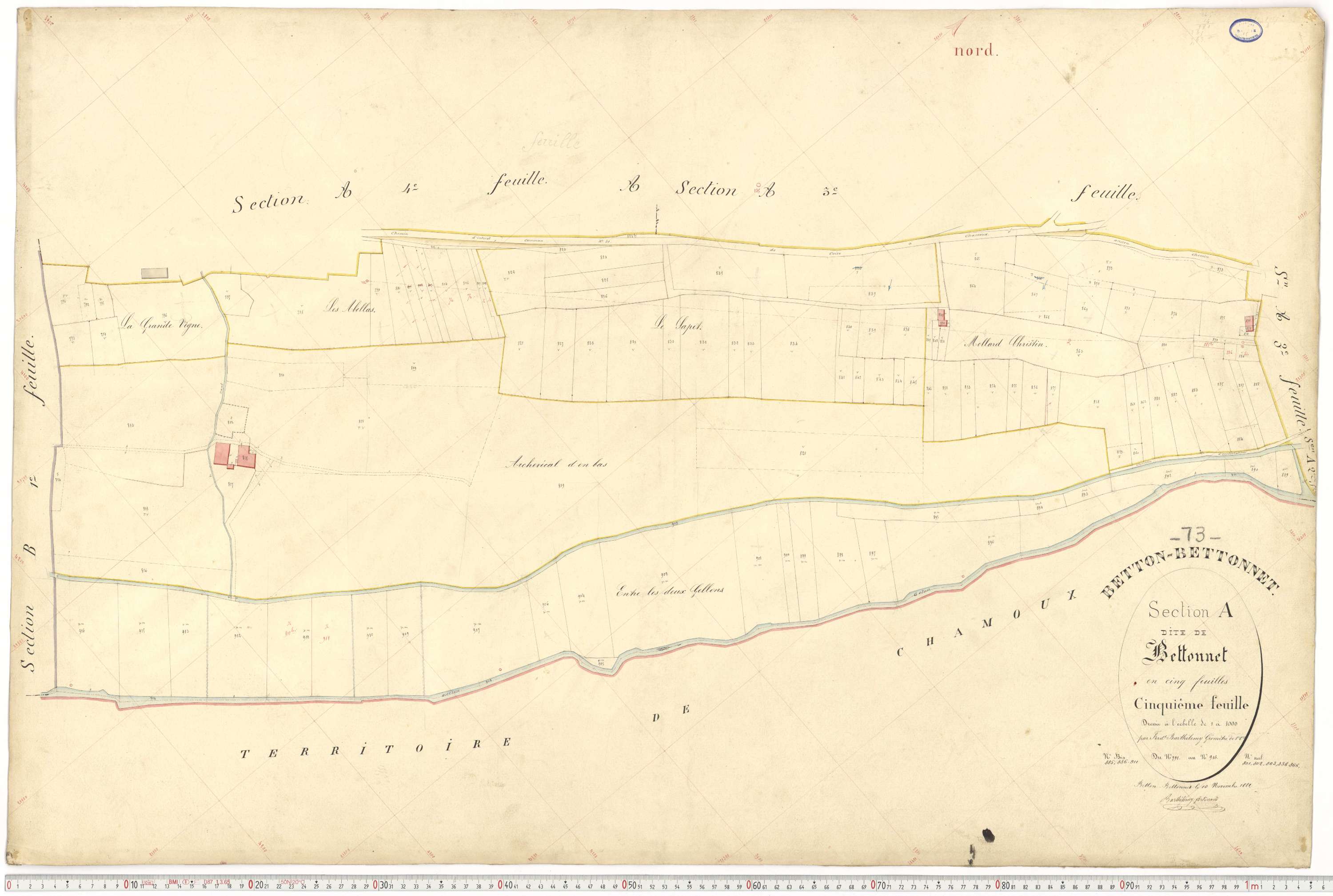 Betton-Bettonet - Plans cadastraux du premier cadastre français.