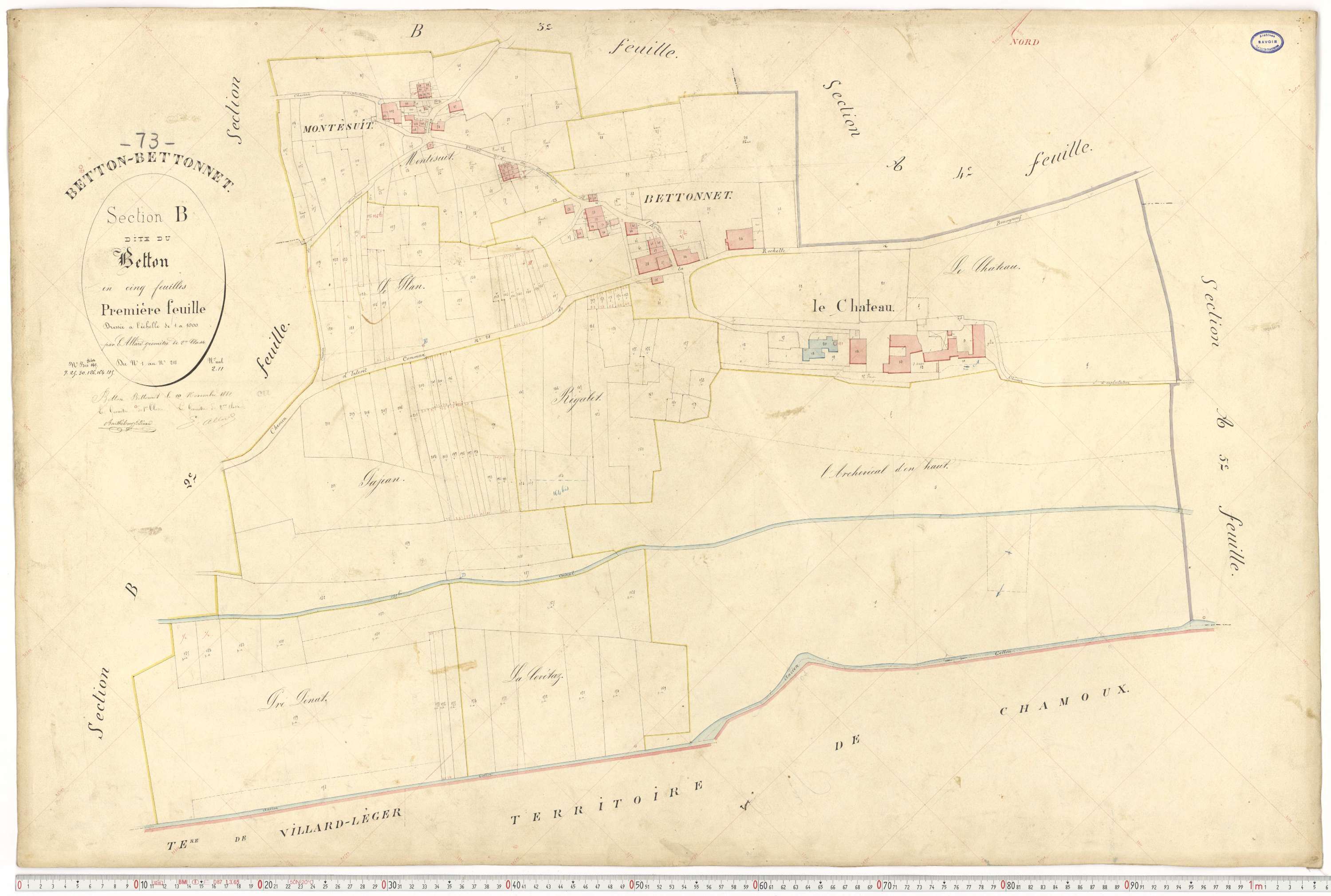 Betton-Bettonet - Plans cadastraux du premier cadastre français.