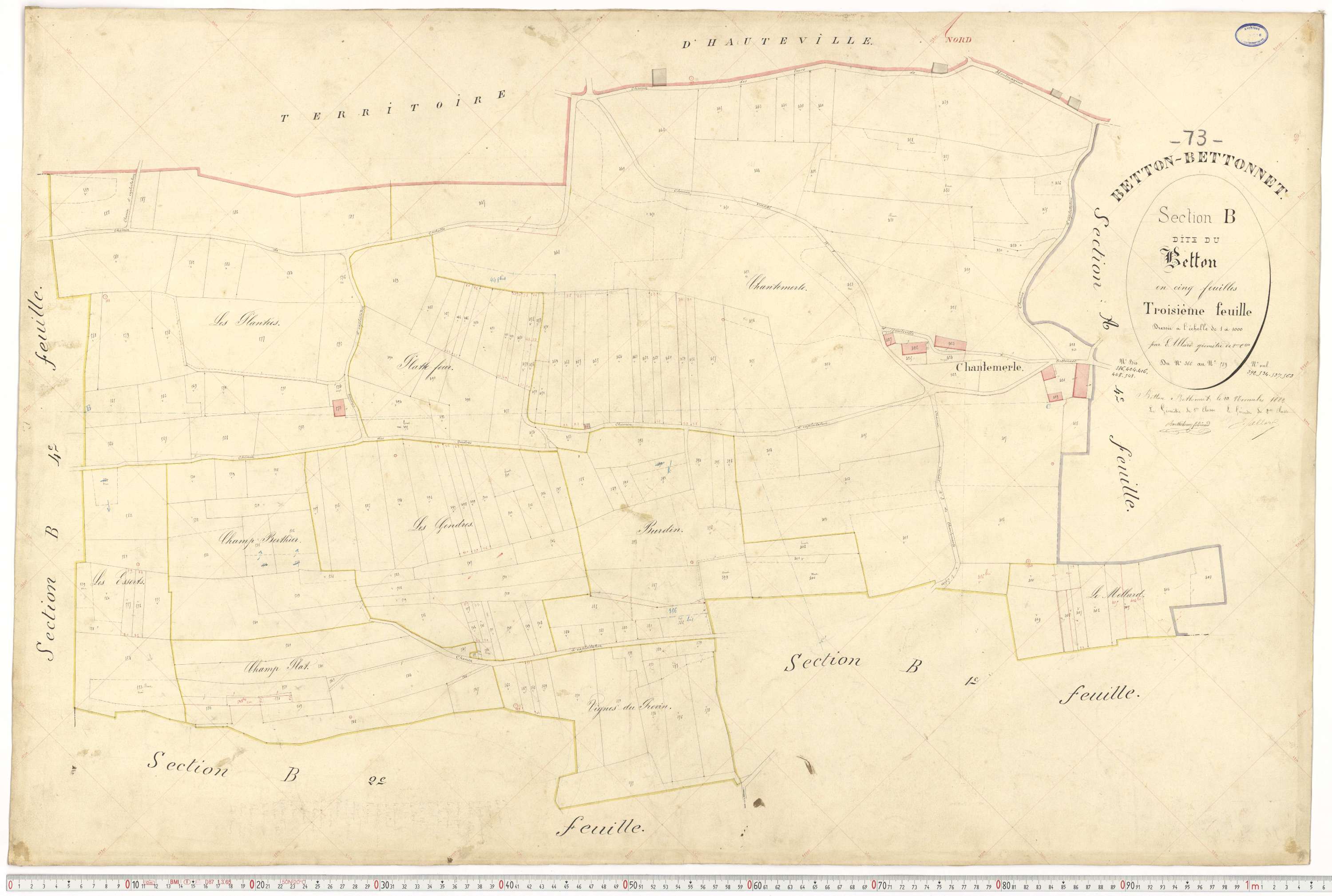 Betton-Bettonet - Plans cadastraux du premier cadastre français.