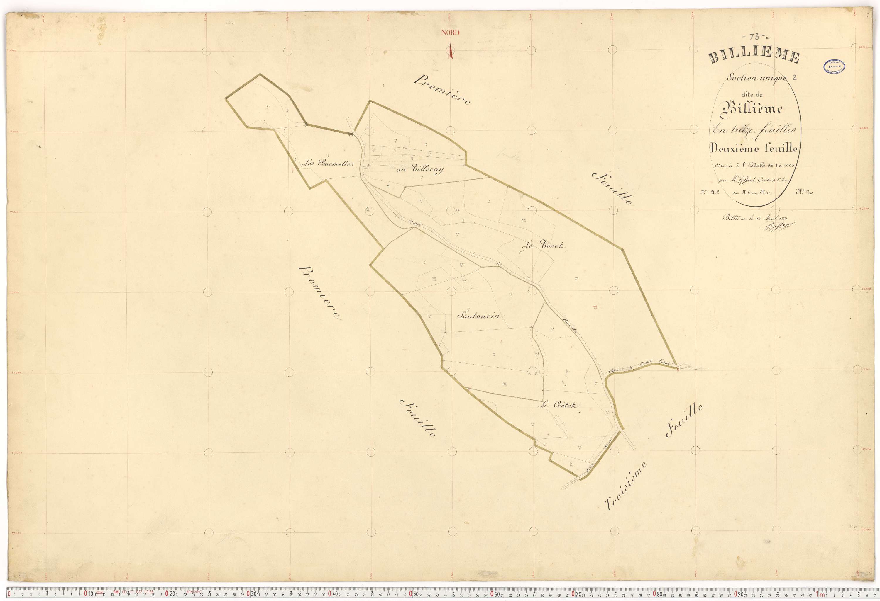 Billième - Plans cadastraux du premier cadastre français.
