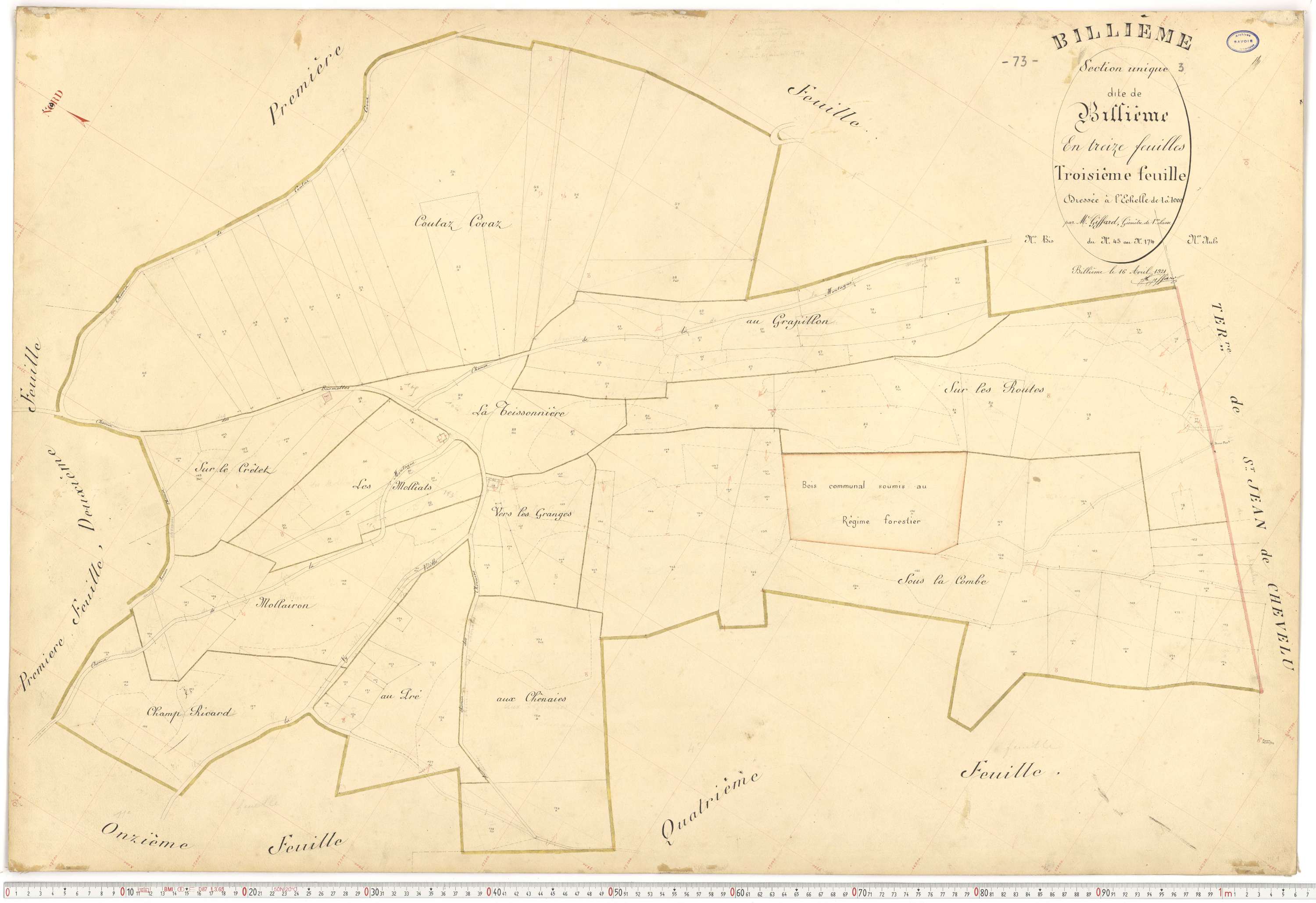 Billième - Plans cadastraux du premier cadastre français.
