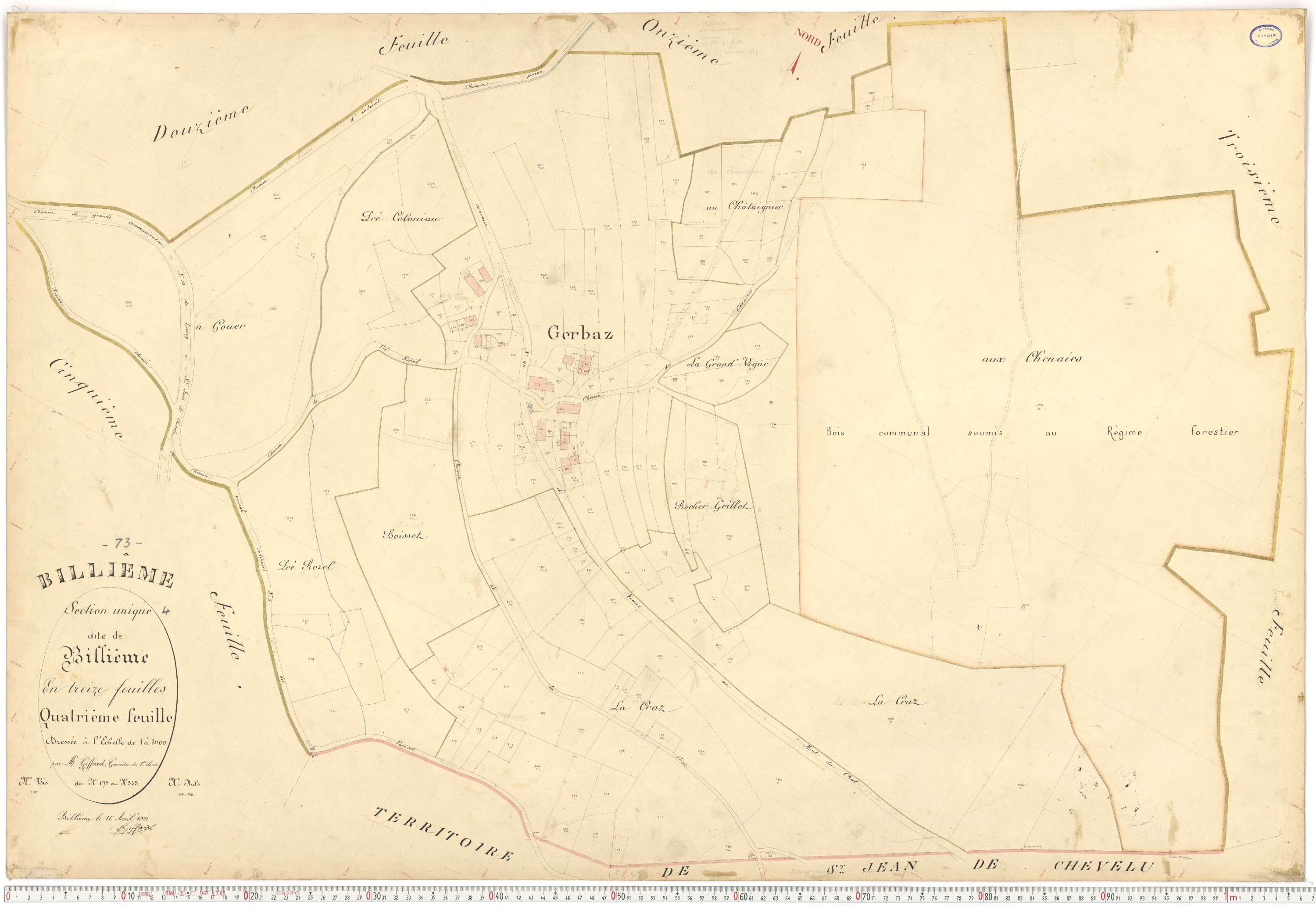 Billième - Plans cadastraux du premier cadastre français.