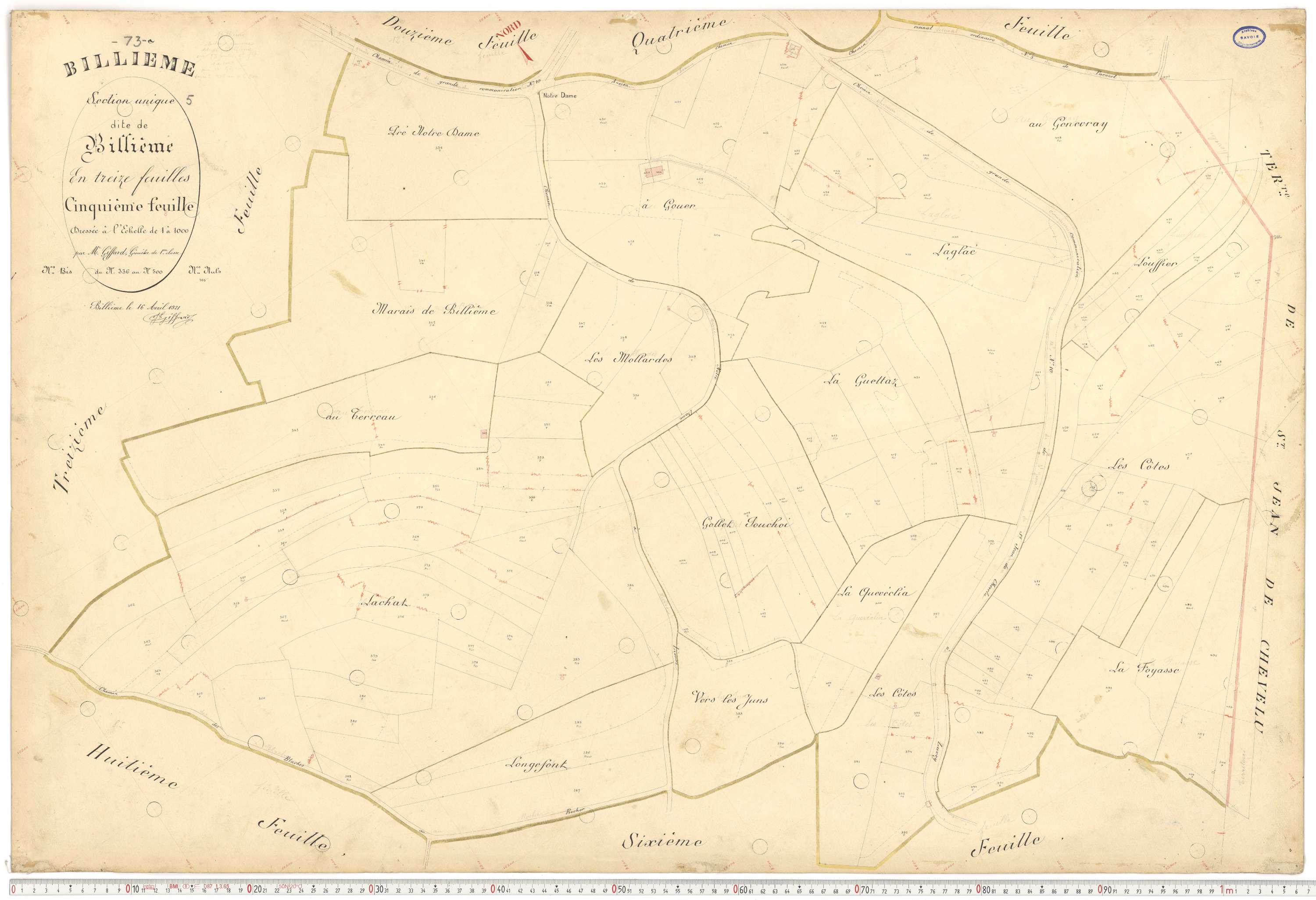 Billième - Plans cadastraux du premier cadastre français.