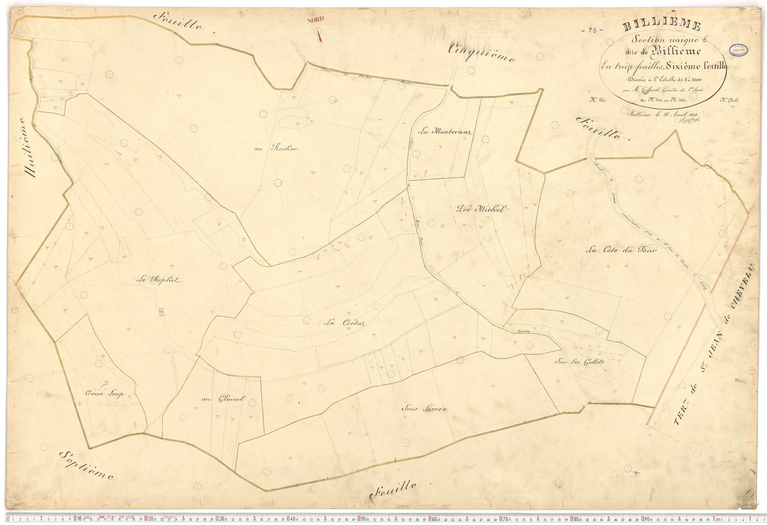 Billième - Plans cadastraux du premier cadastre français.