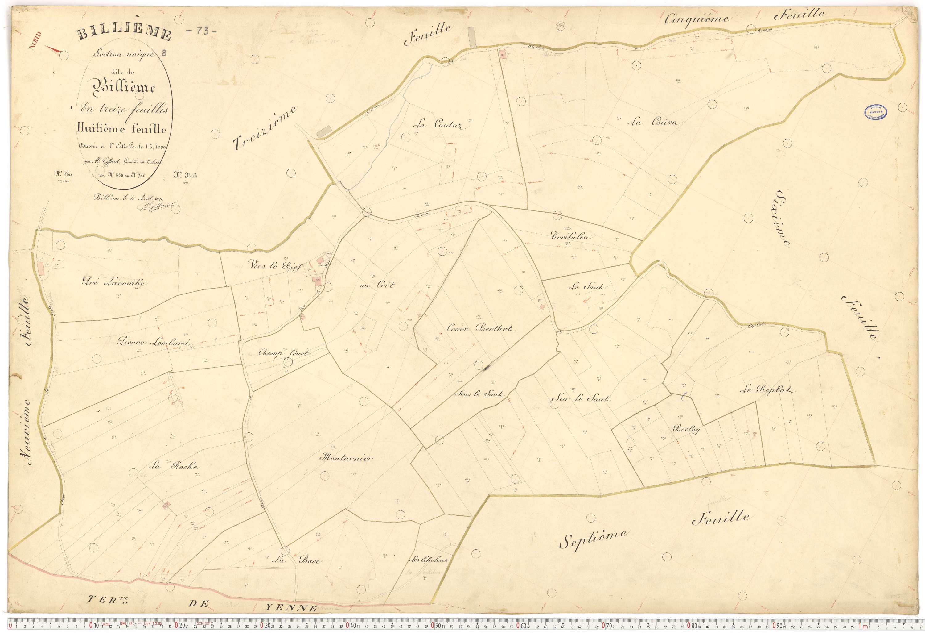 Billième - Plans cadastraux du premier cadastre français.