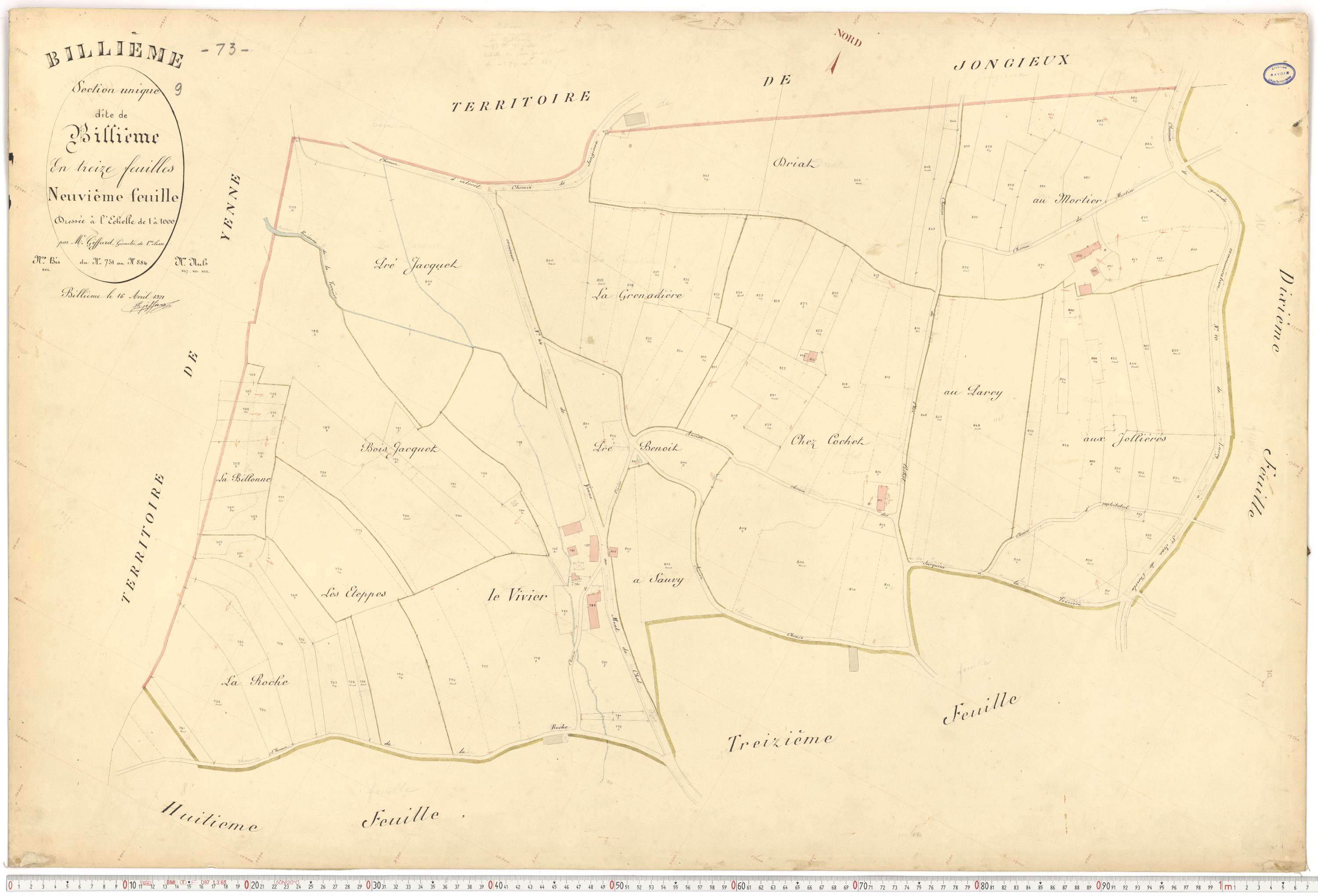 Billième - Plans cadastraux du premier cadastre français.