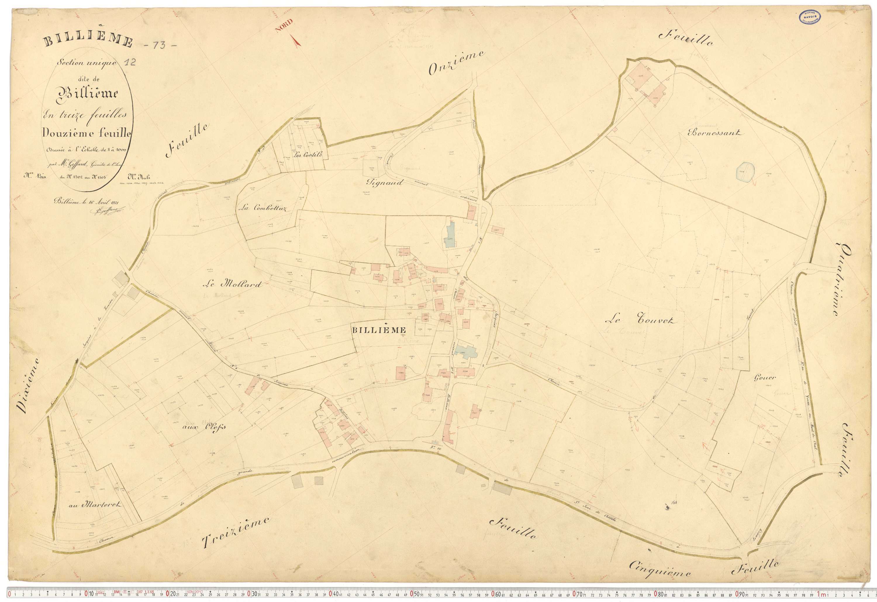 Billième - Plans cadastraux du premier cadastre français.