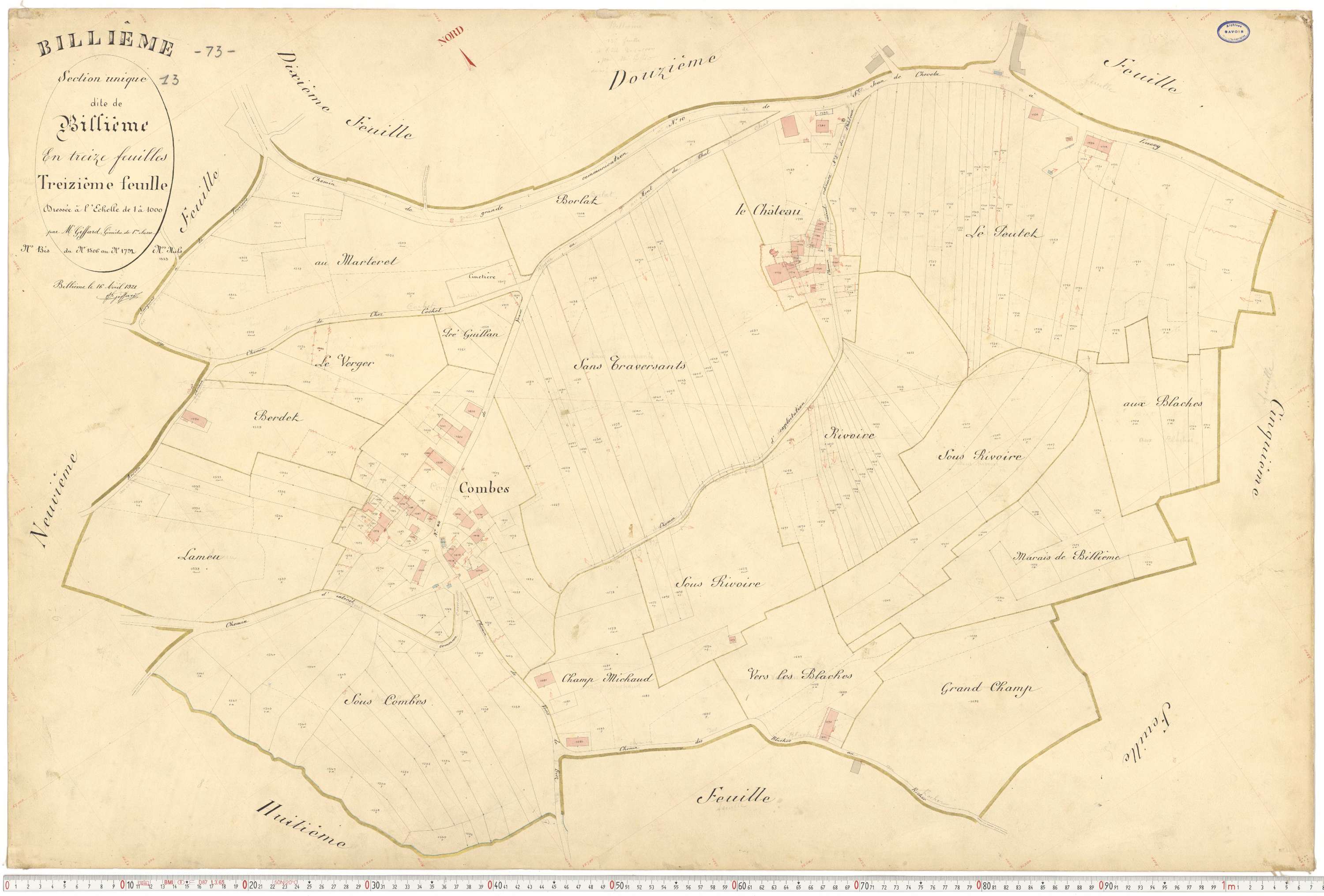 Billième - Plans cadastraux du premier cadastre français.