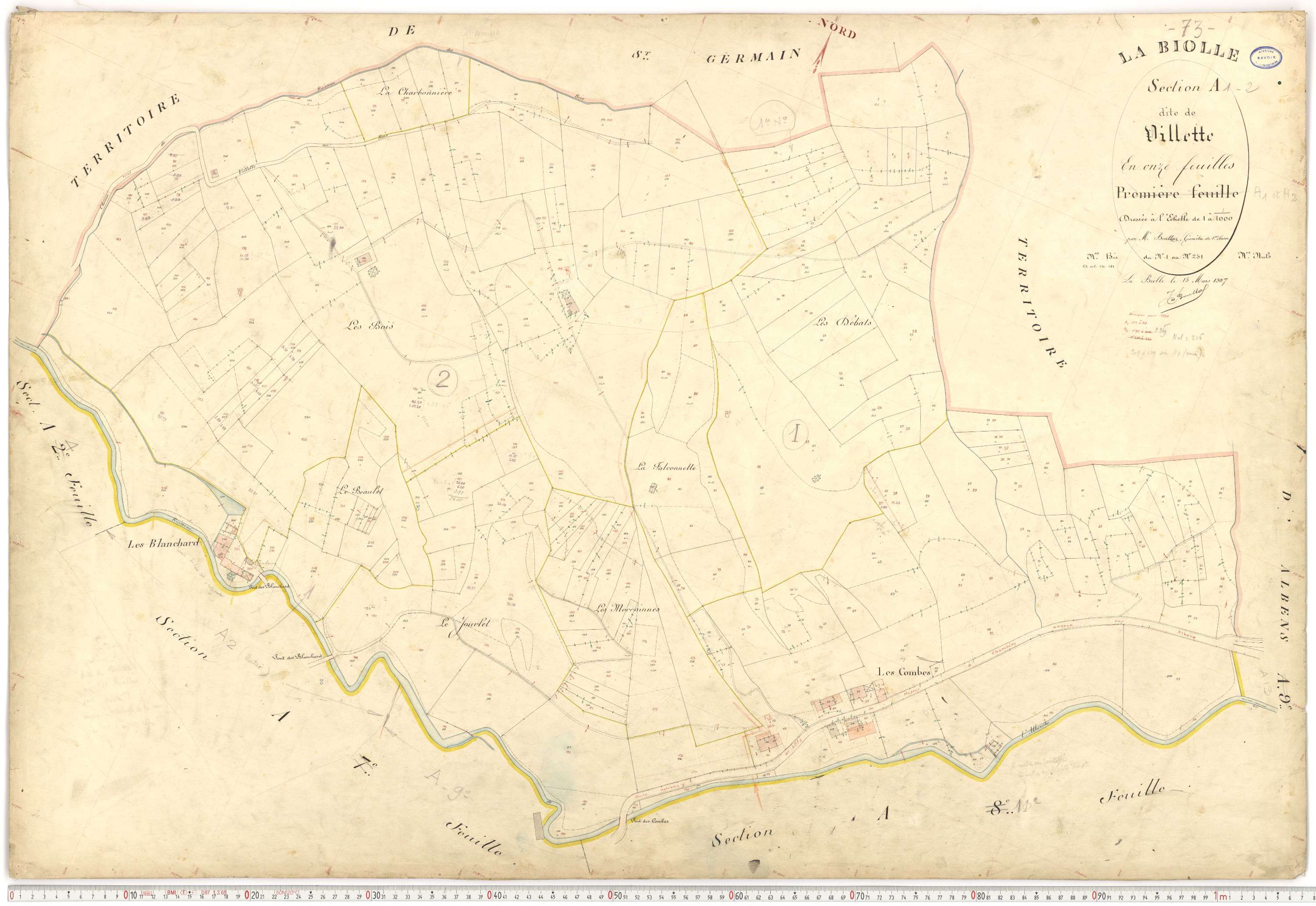 La Biolle - Plans cadastraux du premier cadastre français.