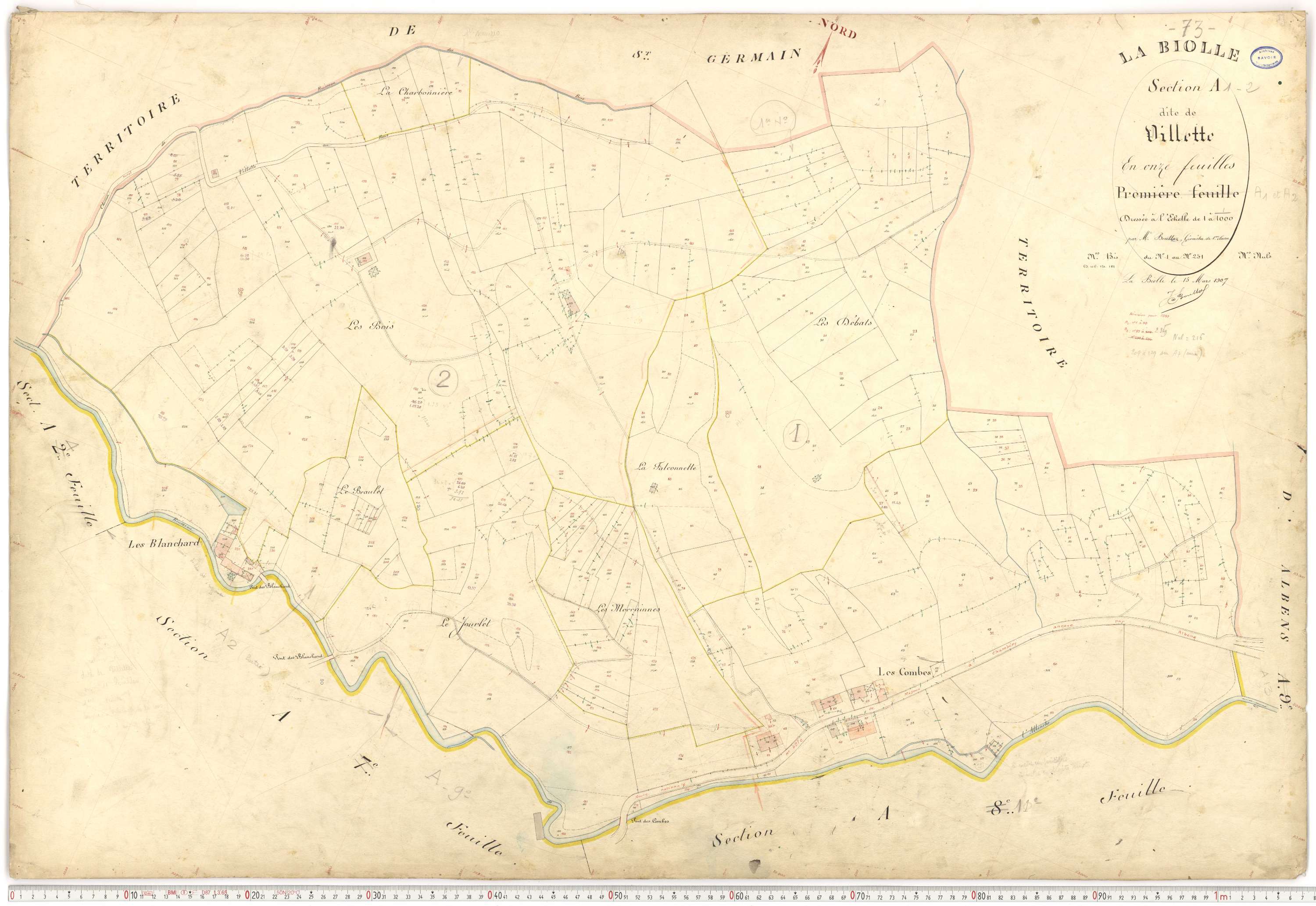 La Biolle - Plans cadastraux du premier cadastre français.