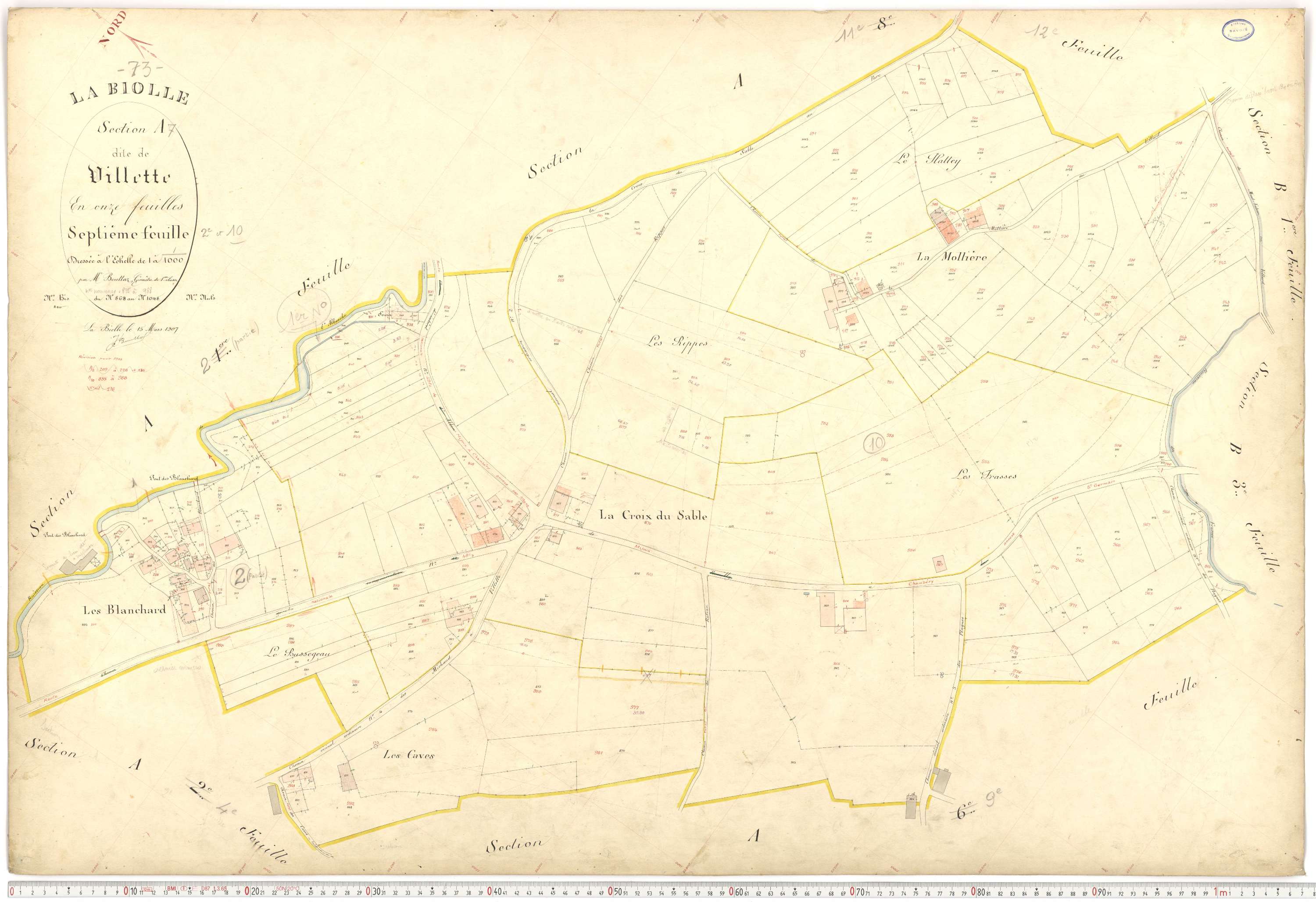 La Biolle - Plans cadastraux du premier cadastre français.
