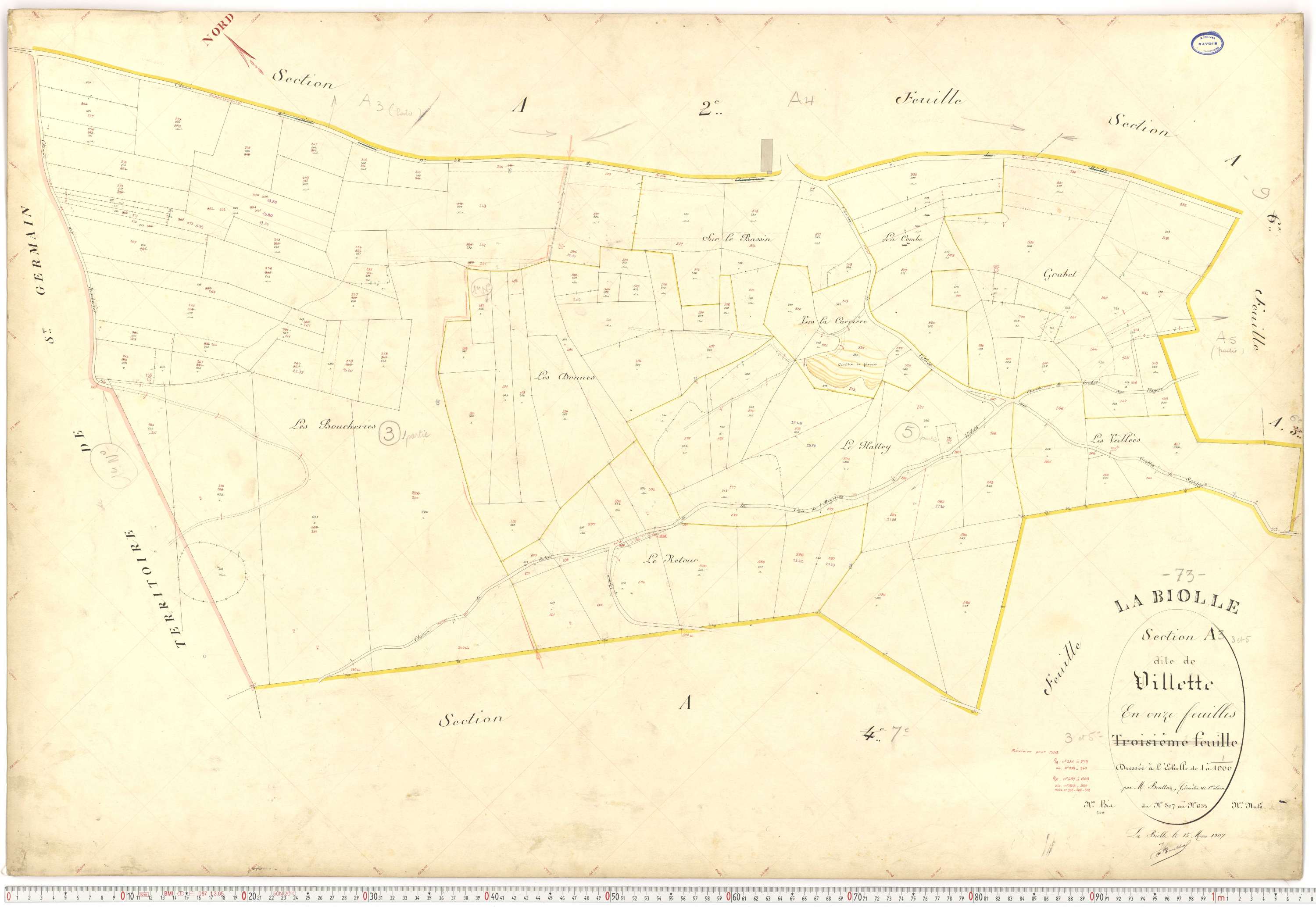 La Biolle - Plans cadastraux du premier cadastre français.
