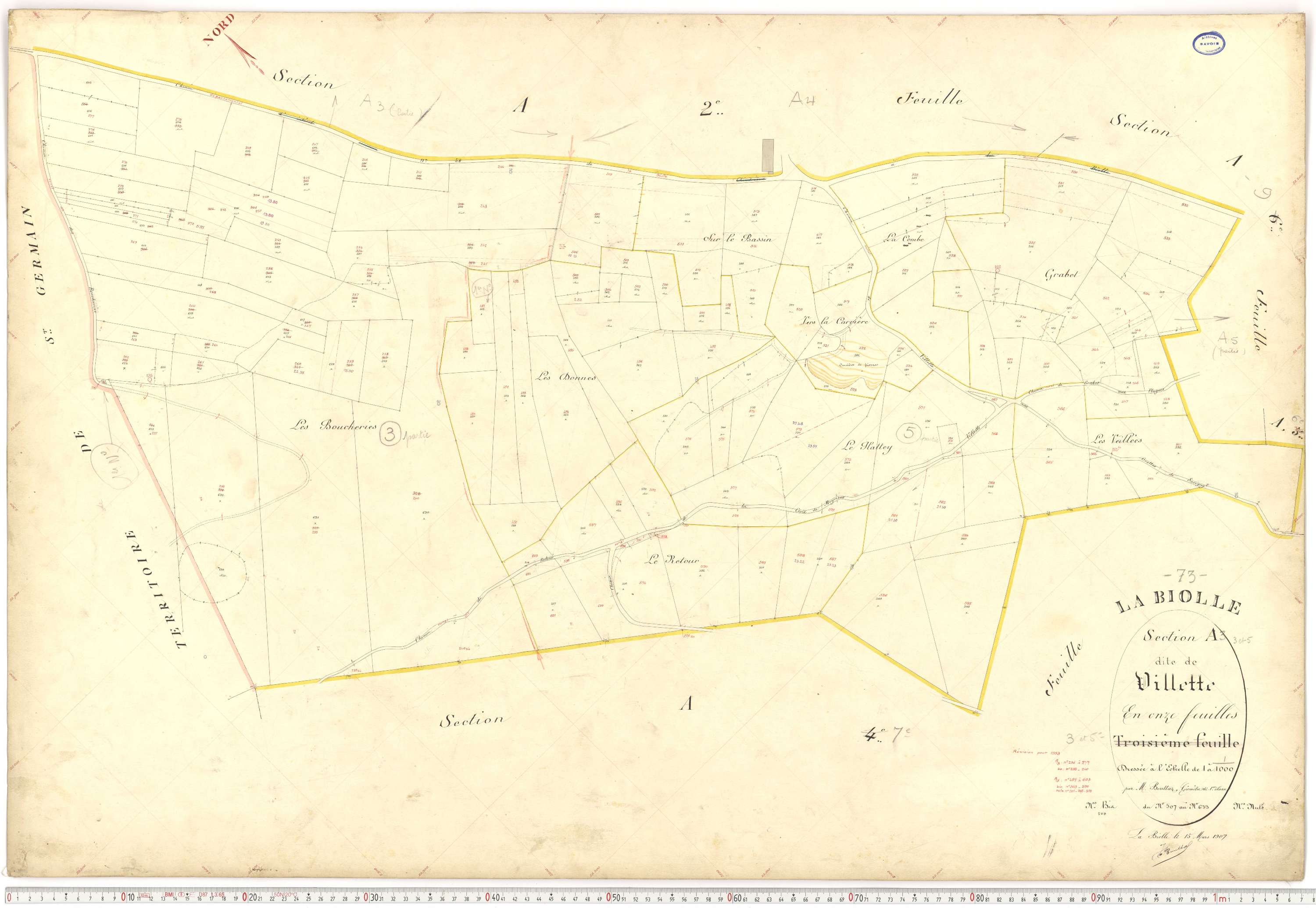 La Biolle - Plans cadastraux du premier cadastre français.