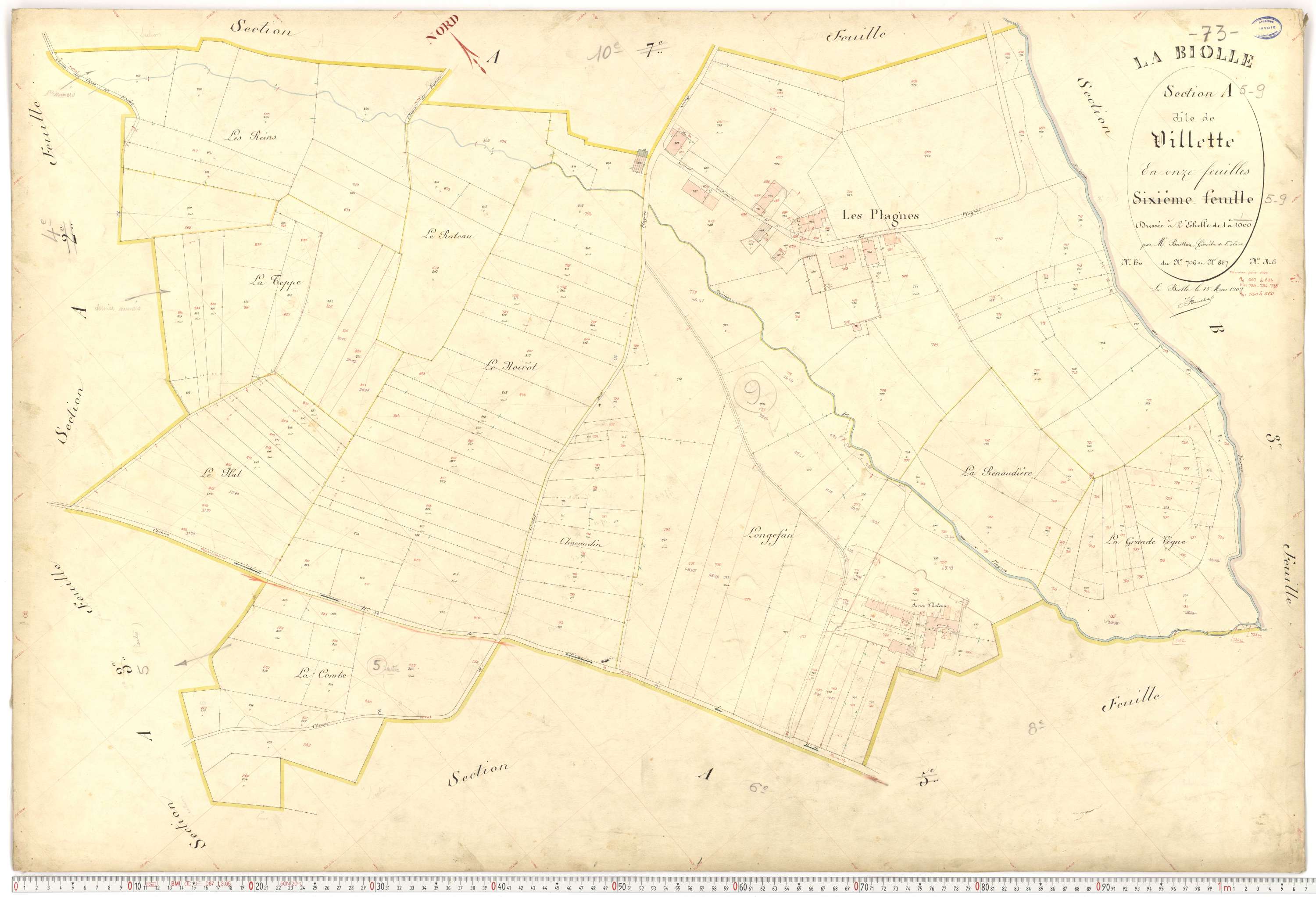 La Biolle - Plans cadastraux du premier cadastre français.