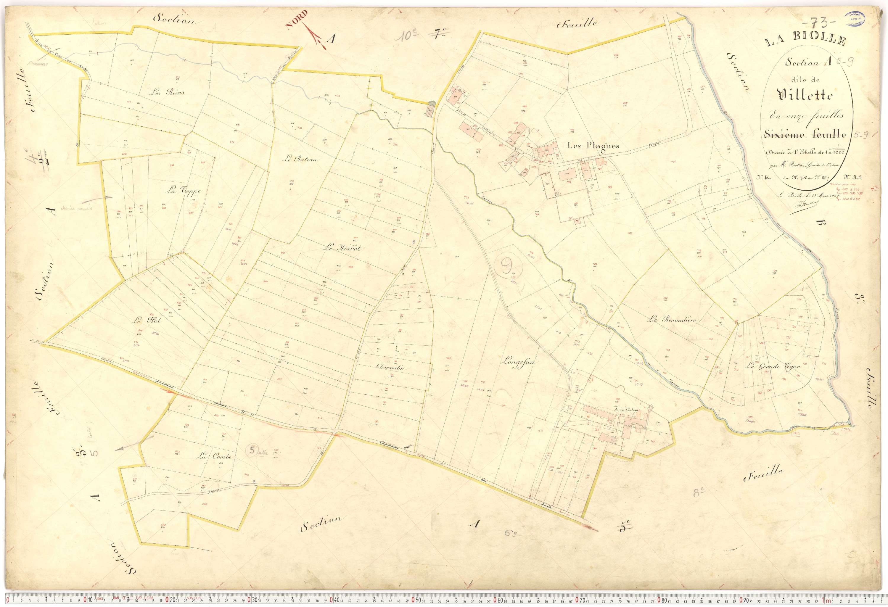 La Biolle - Plans cadastraux du premier cadastre français.
