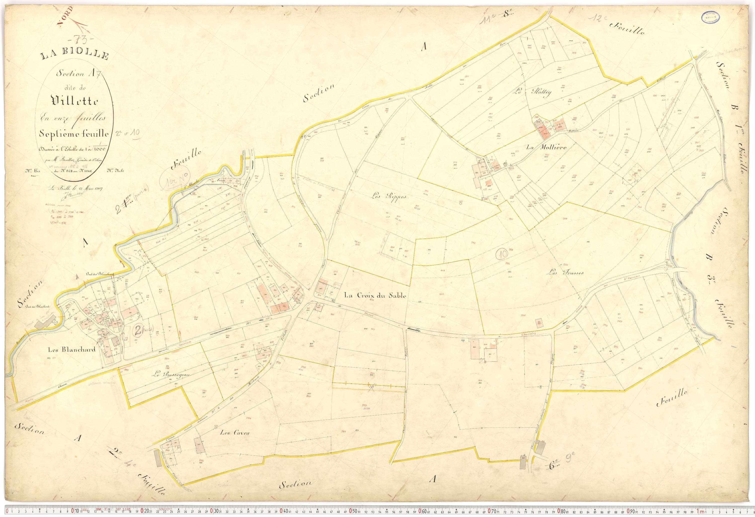 La Biolle - Plans cadastraux du premier cadastre français.