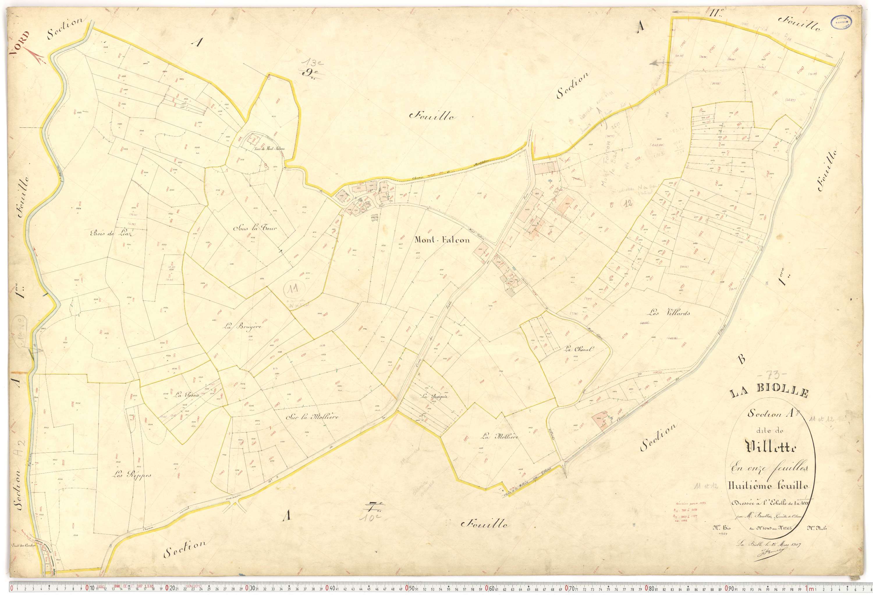 La Biolle - Plans cadastraux du premier cadastre français.