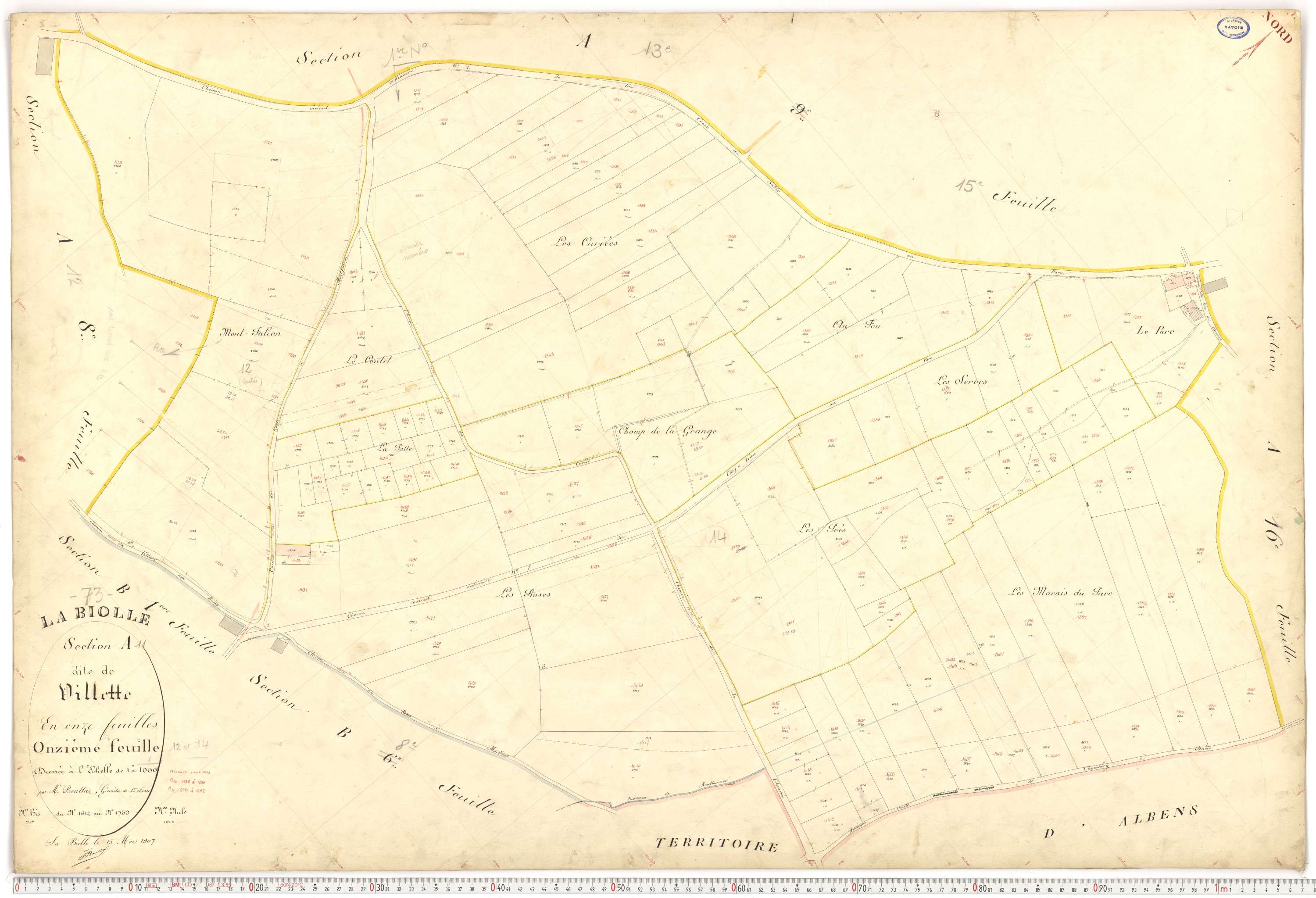 La Biolle - Plans cadastraux du premier cadastre français.