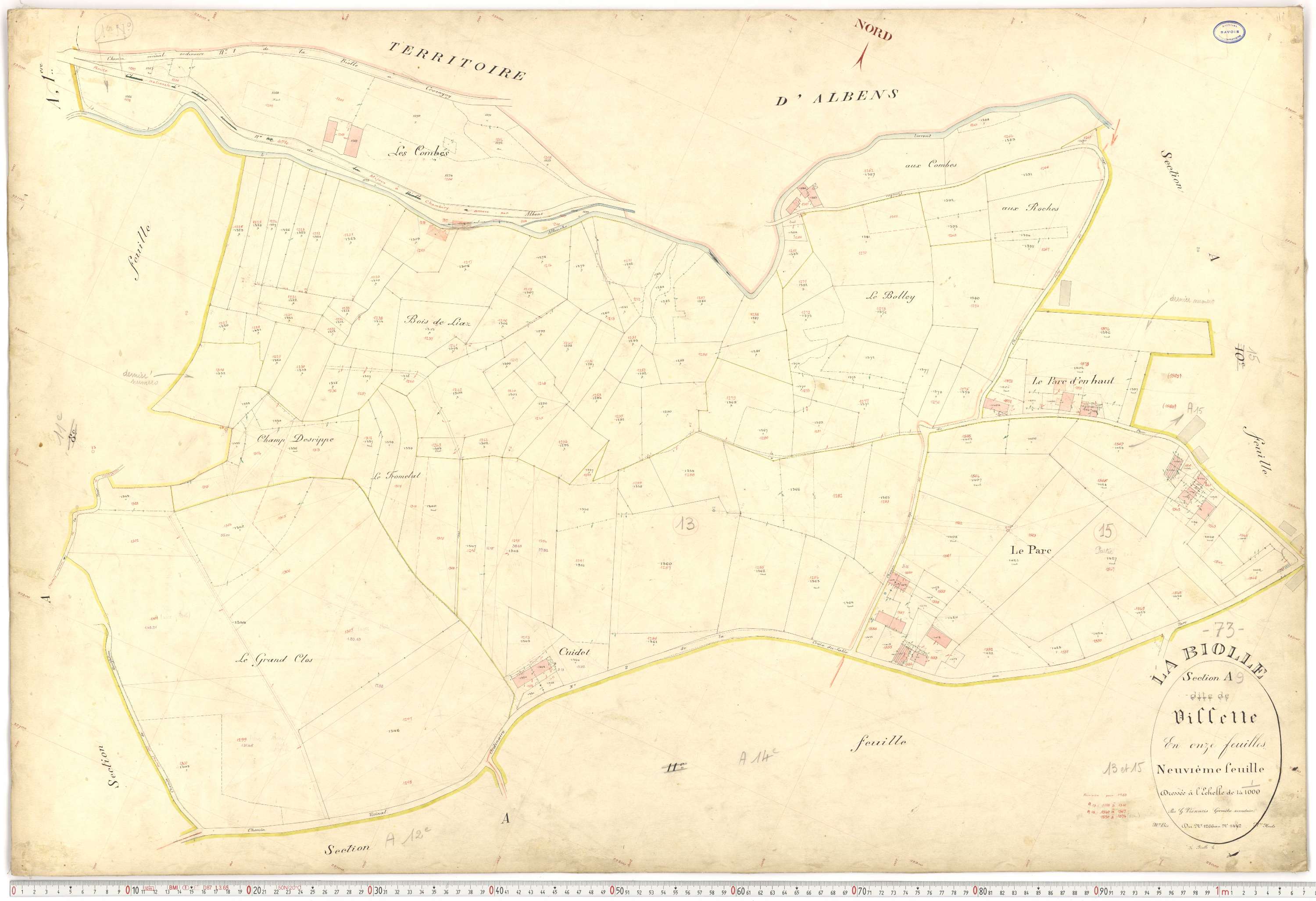 La Biolle - Plans cadastraux du premier cadastre français.