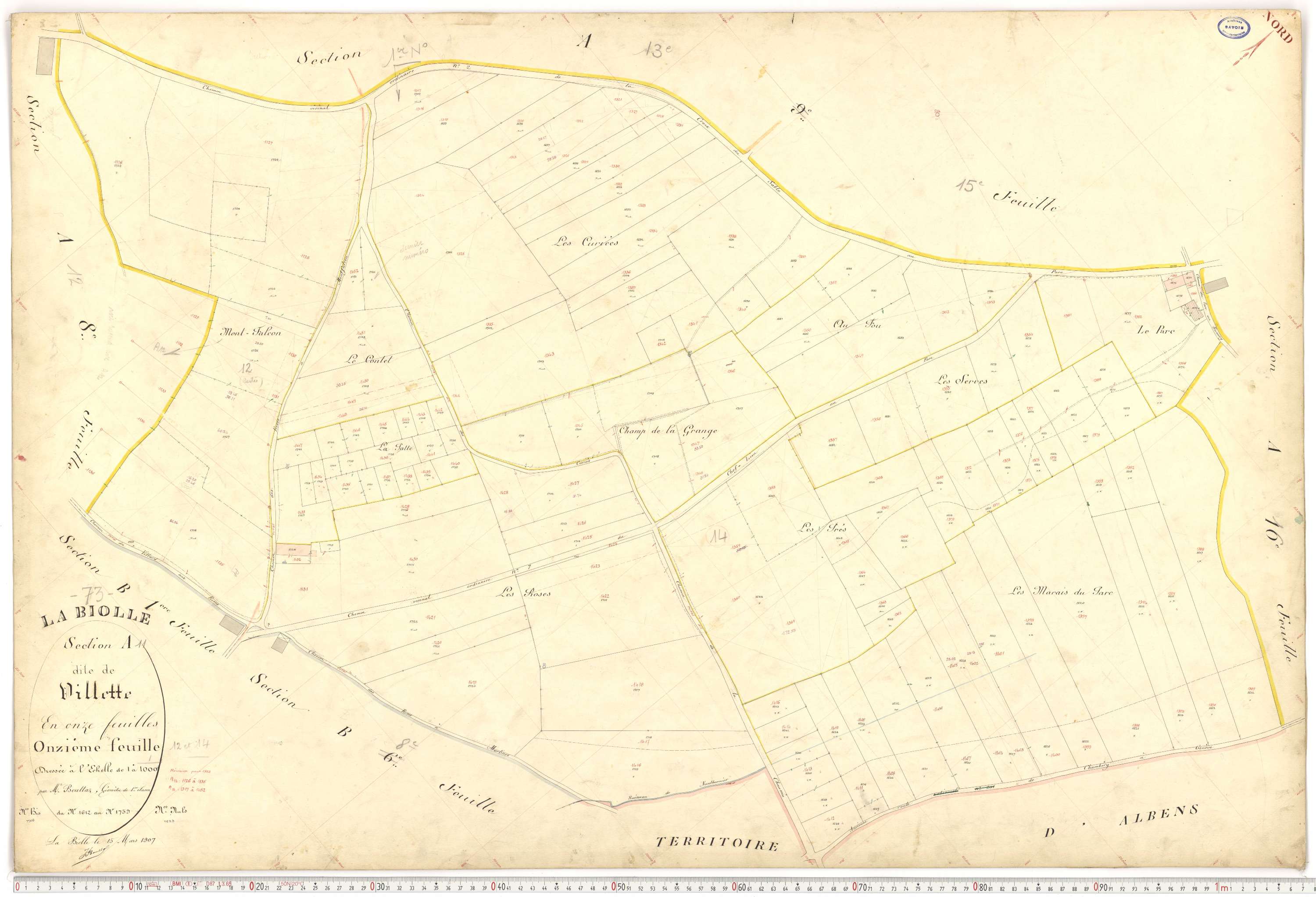 La Biolle - Plans cadastraux du premier cadastre français.