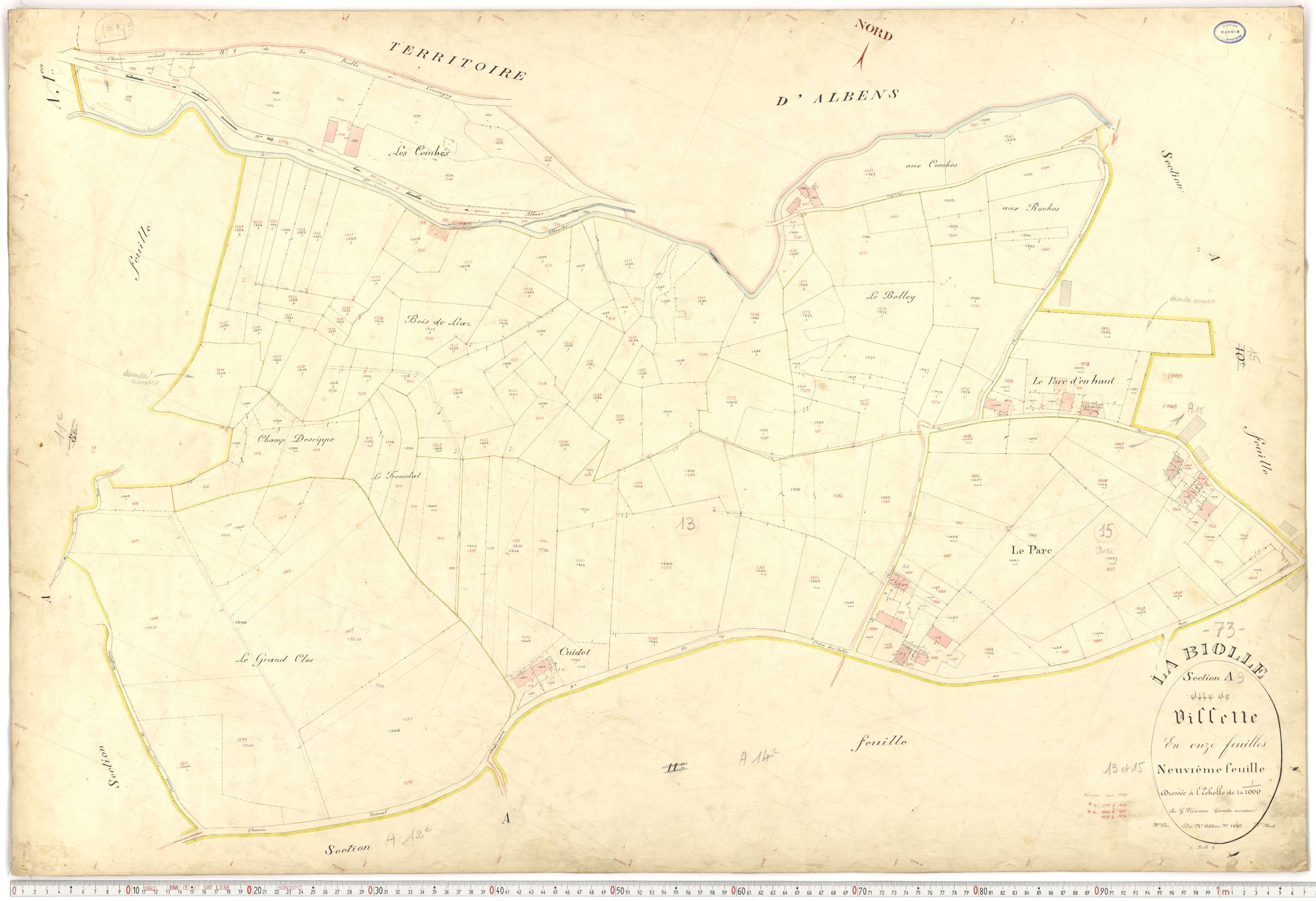 La Biolle - Plans cadastraux du premier cadastre français.