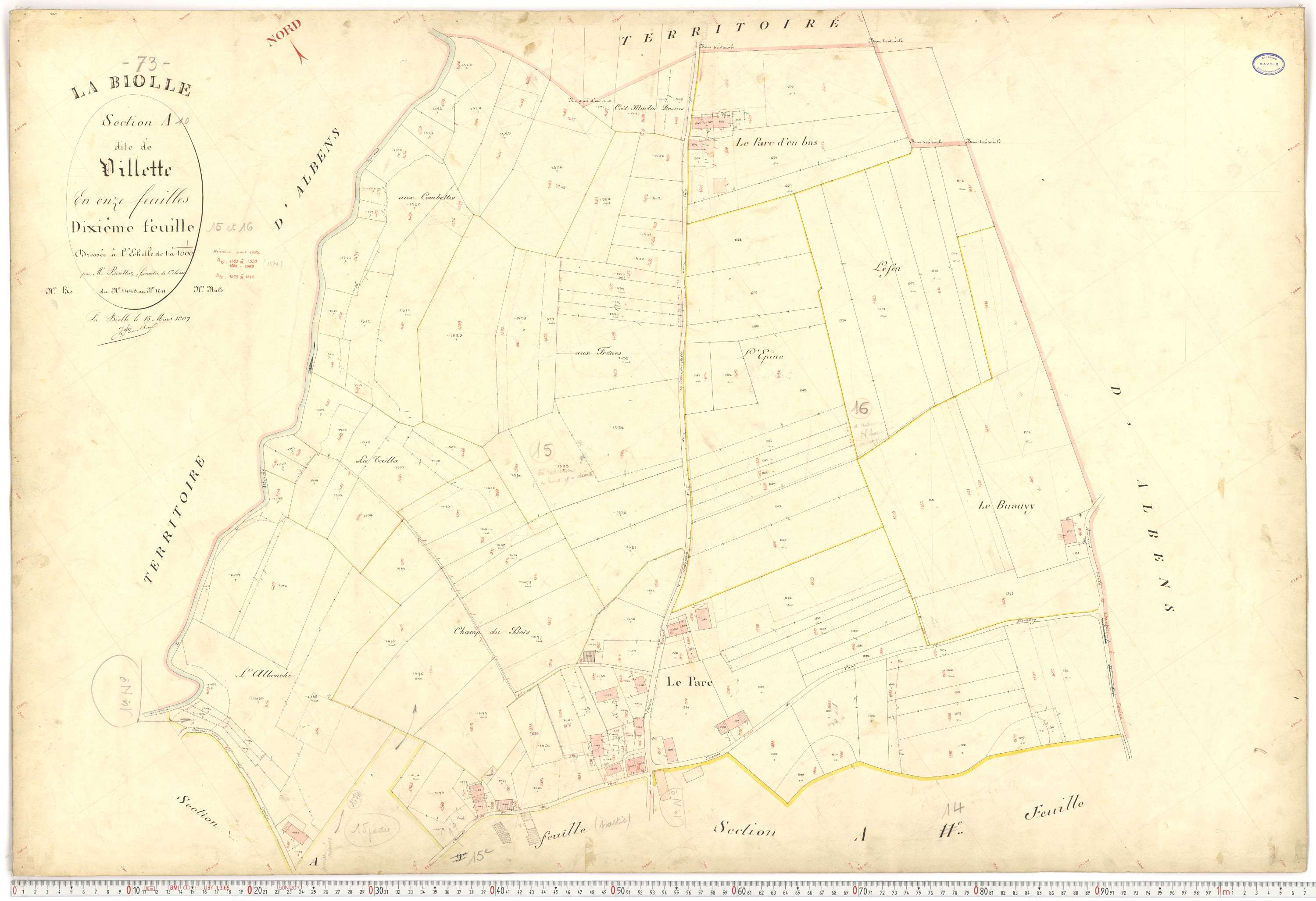 La Biolle - Plans cadastraux du premier cadastre français.
