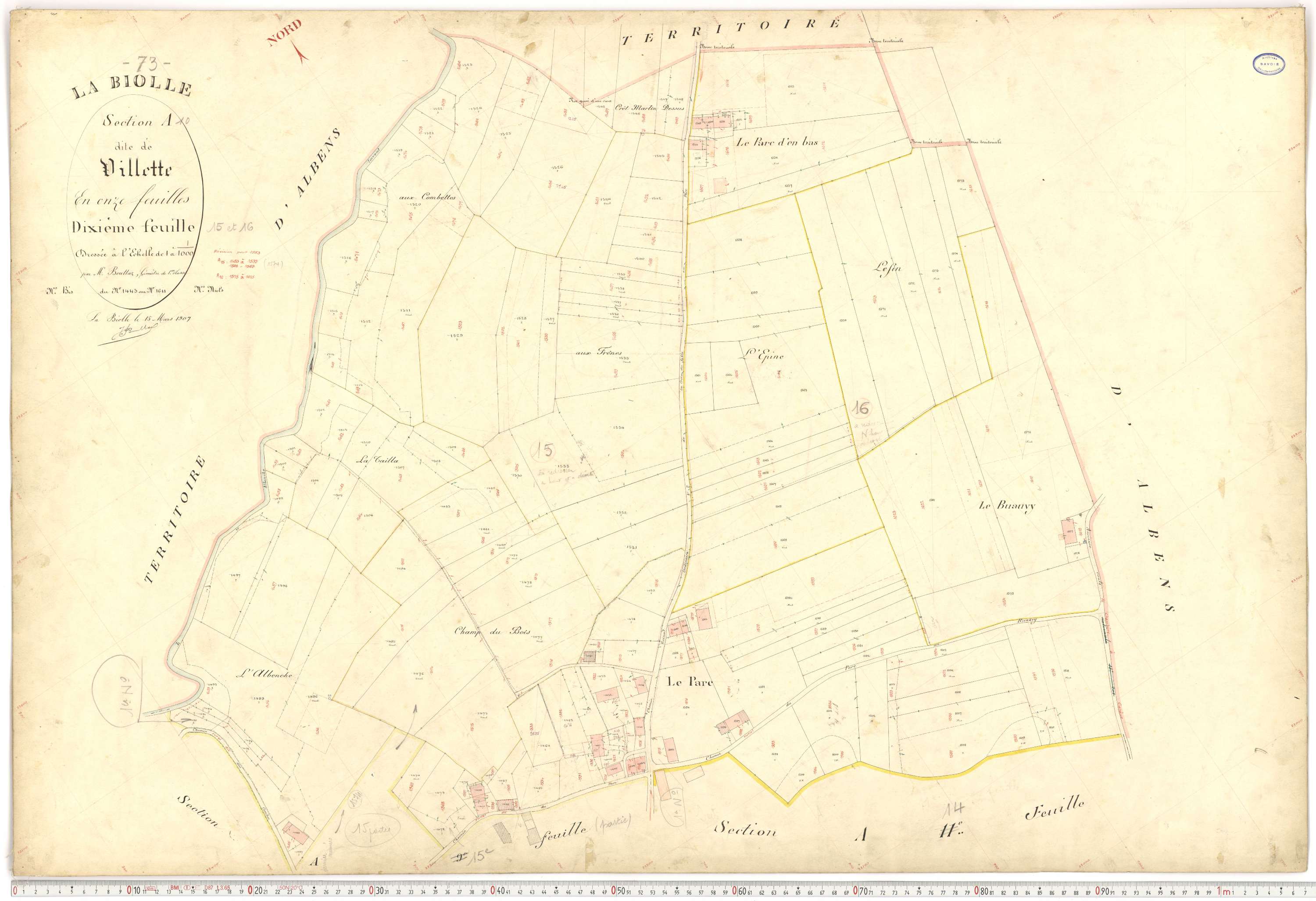 La Biolle - Plans cadastraux du premier cadastre français.
