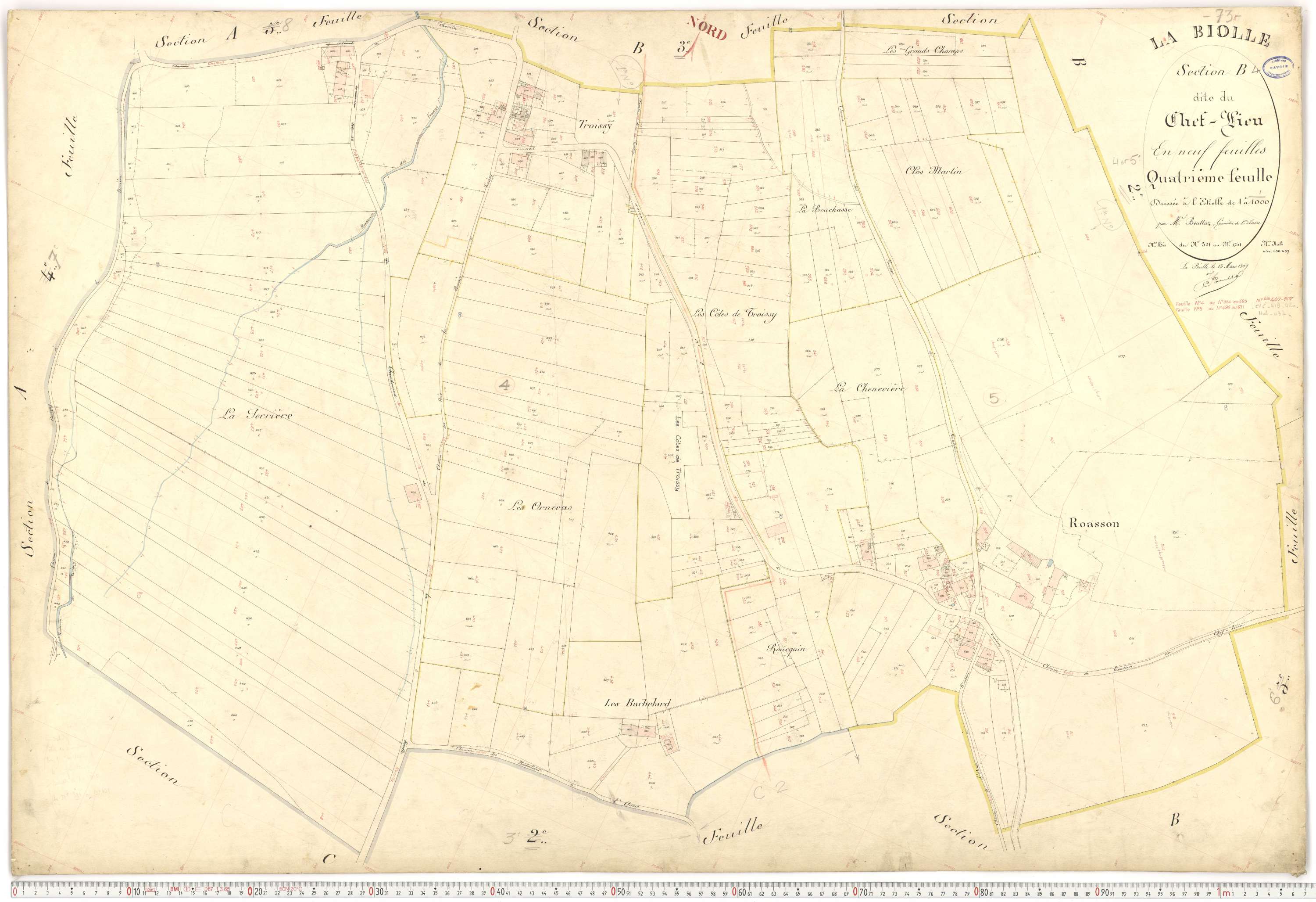 La Biolle - Plans cadastraux du premier cadastre français.