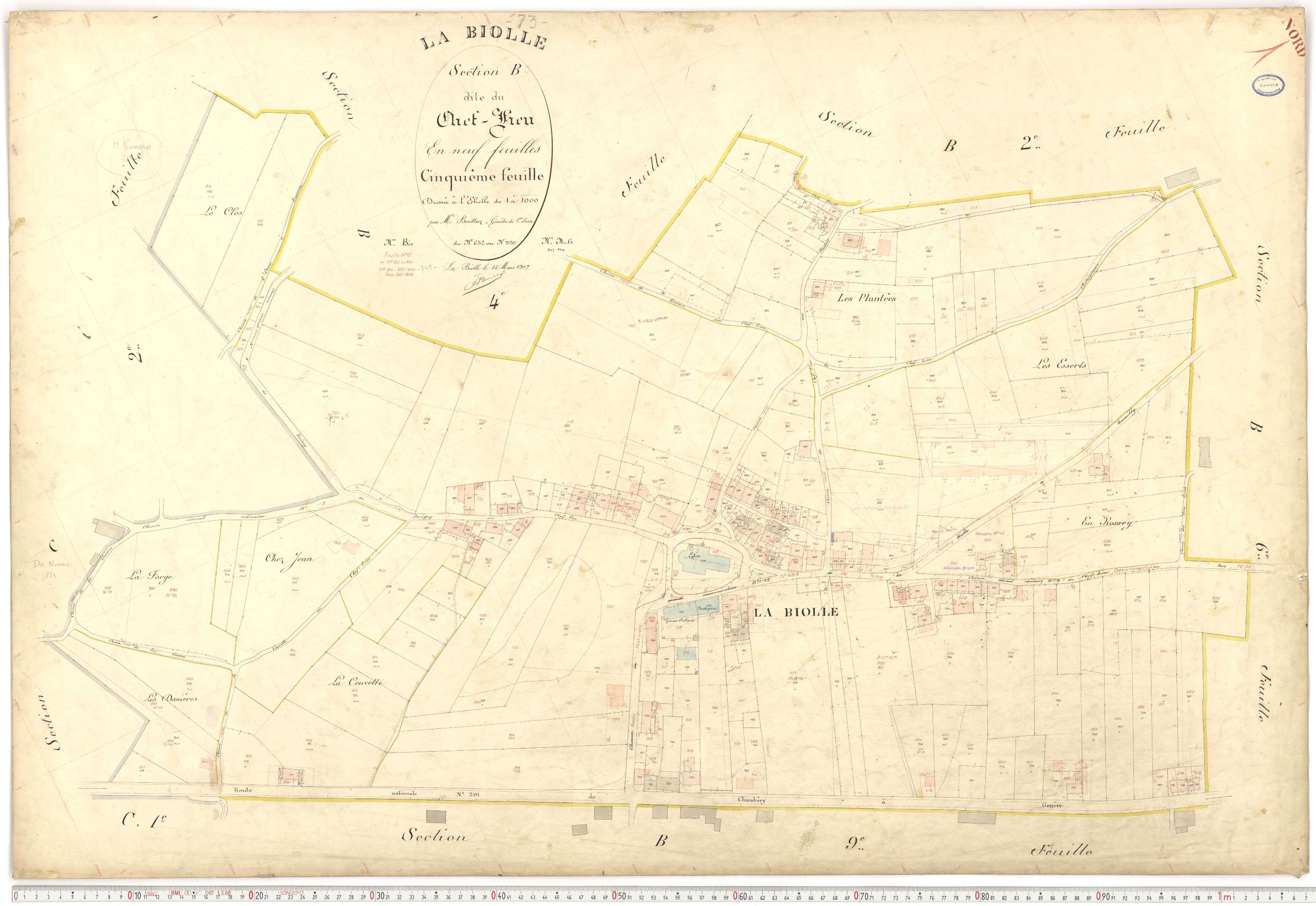 La Biolle - Plans cadastraux du premier cadastre français.