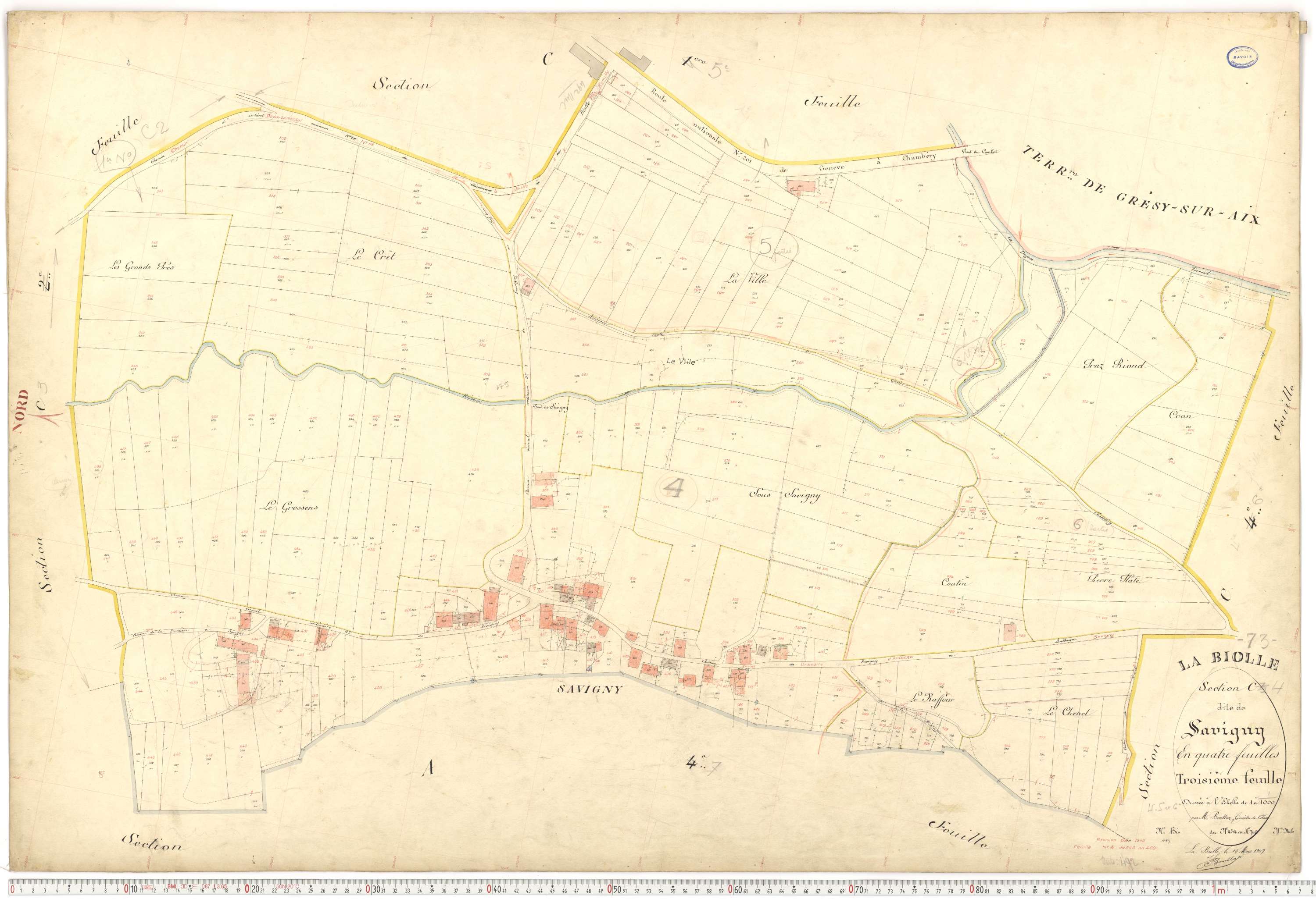 La Biolle - Plans cadastraux du premier cadastre français.