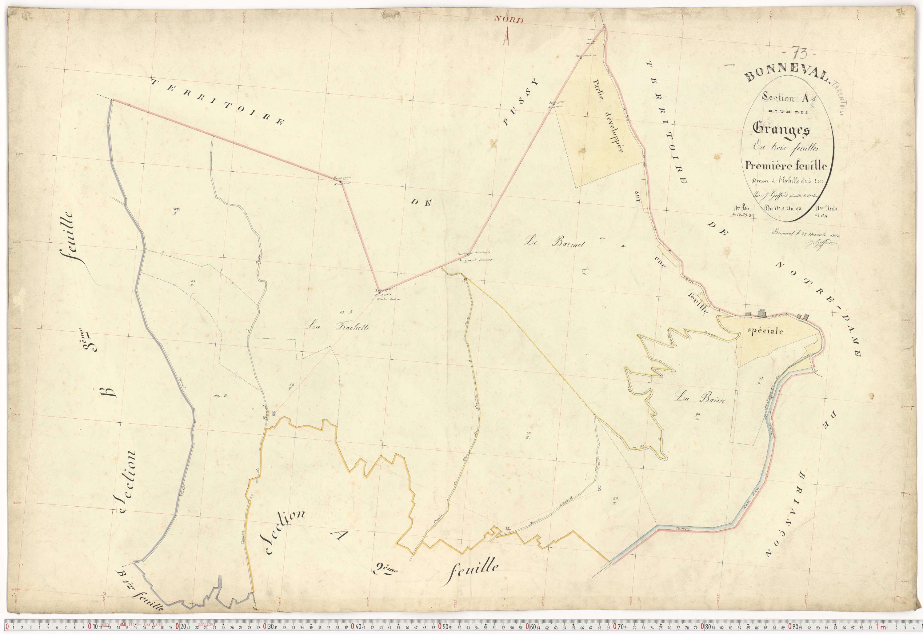 Bonneval - Plans cadastraux du premier cadastre français.