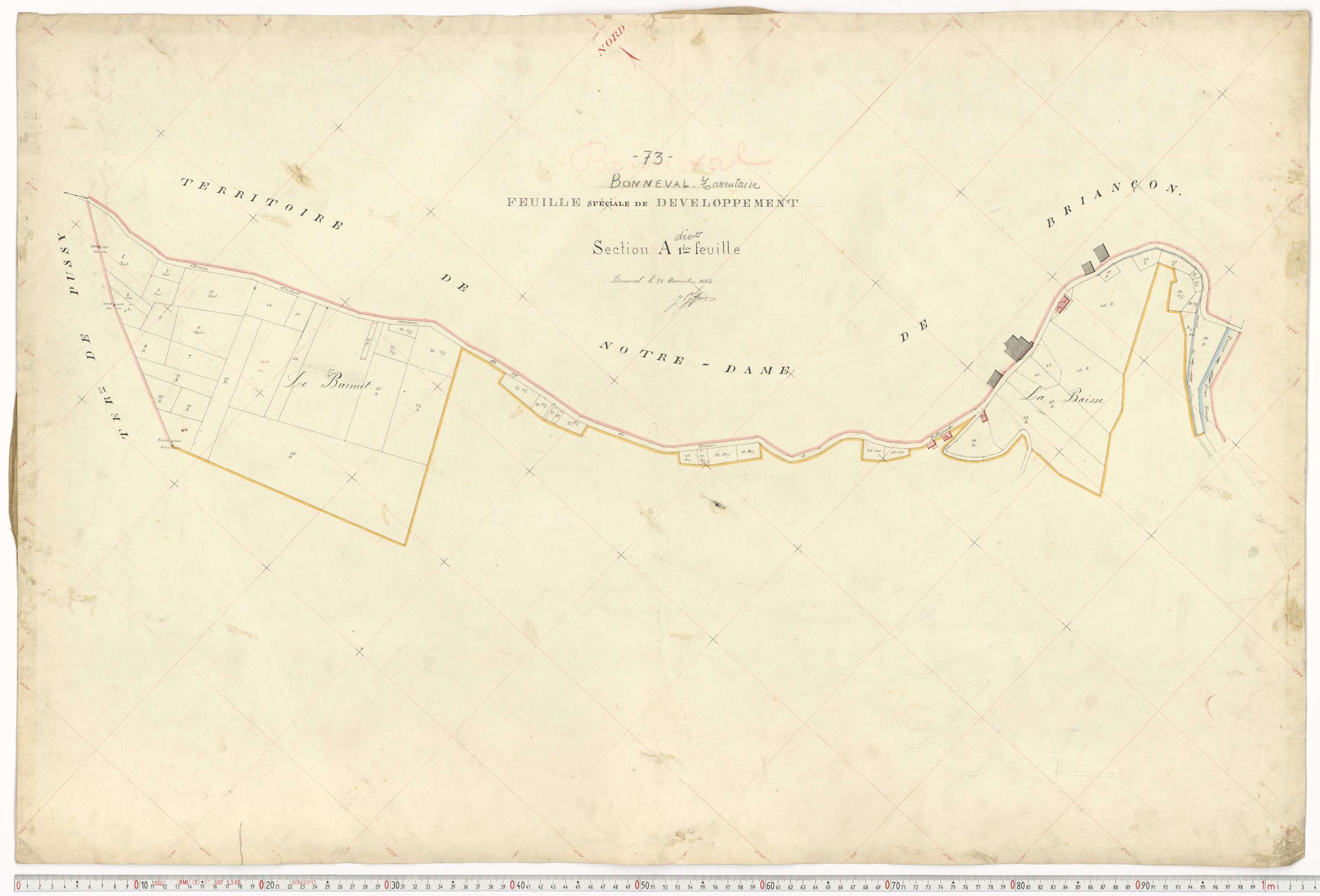 Bonneval - Plans cadastraux du premier cadastre français.